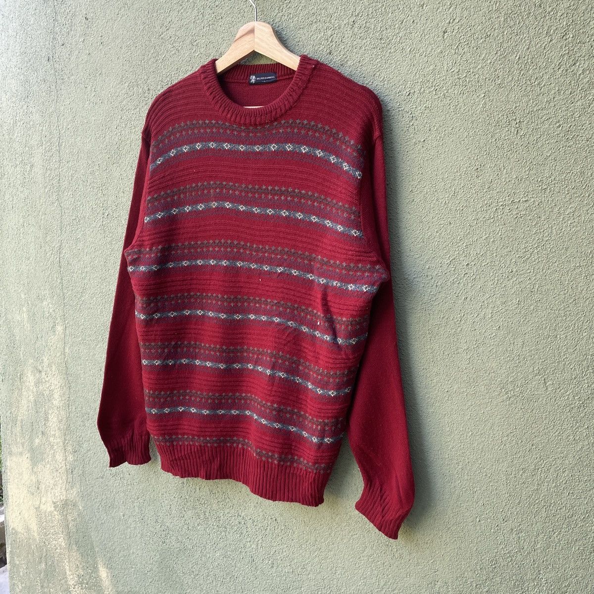Aran Isles Knitwear Vintage‼️ SALOON EXPRESS Crewneck Knitwear Sweater Jumper! Size US M / EU 48-50 / 2 - 3 Thumbnail