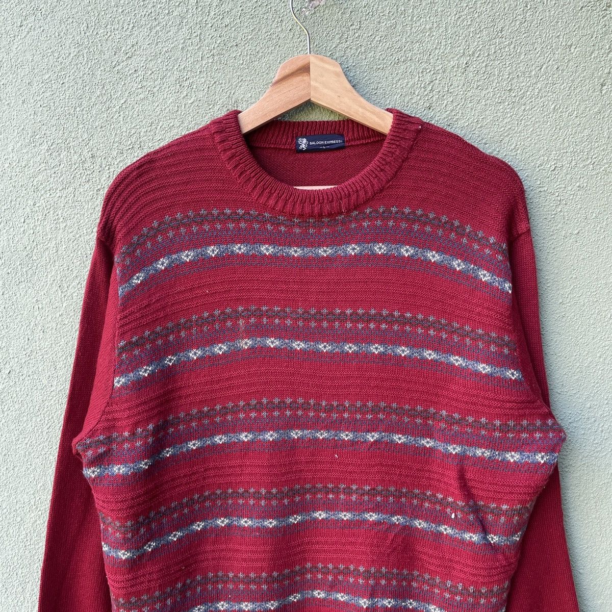 Aran Isles Knitwear Vintage‼️ SALOON EXPRESS Crewneck Knitwear Sweater Jumper! Size US M / EU 48-50 / 2 - 4 Thumbnail