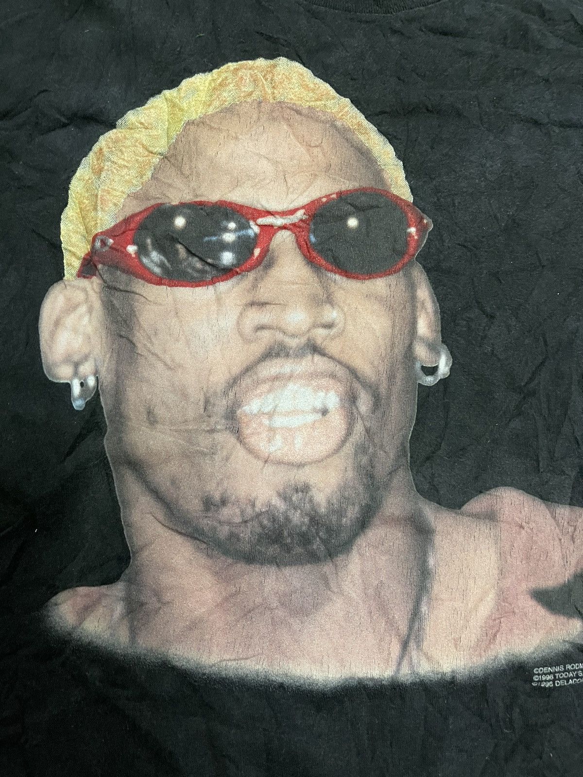 NBA Vintage 1996 Dennis Rodman Tshirt Big Face Size US M / EU 48-50 / 2 - 2 Thumbnail