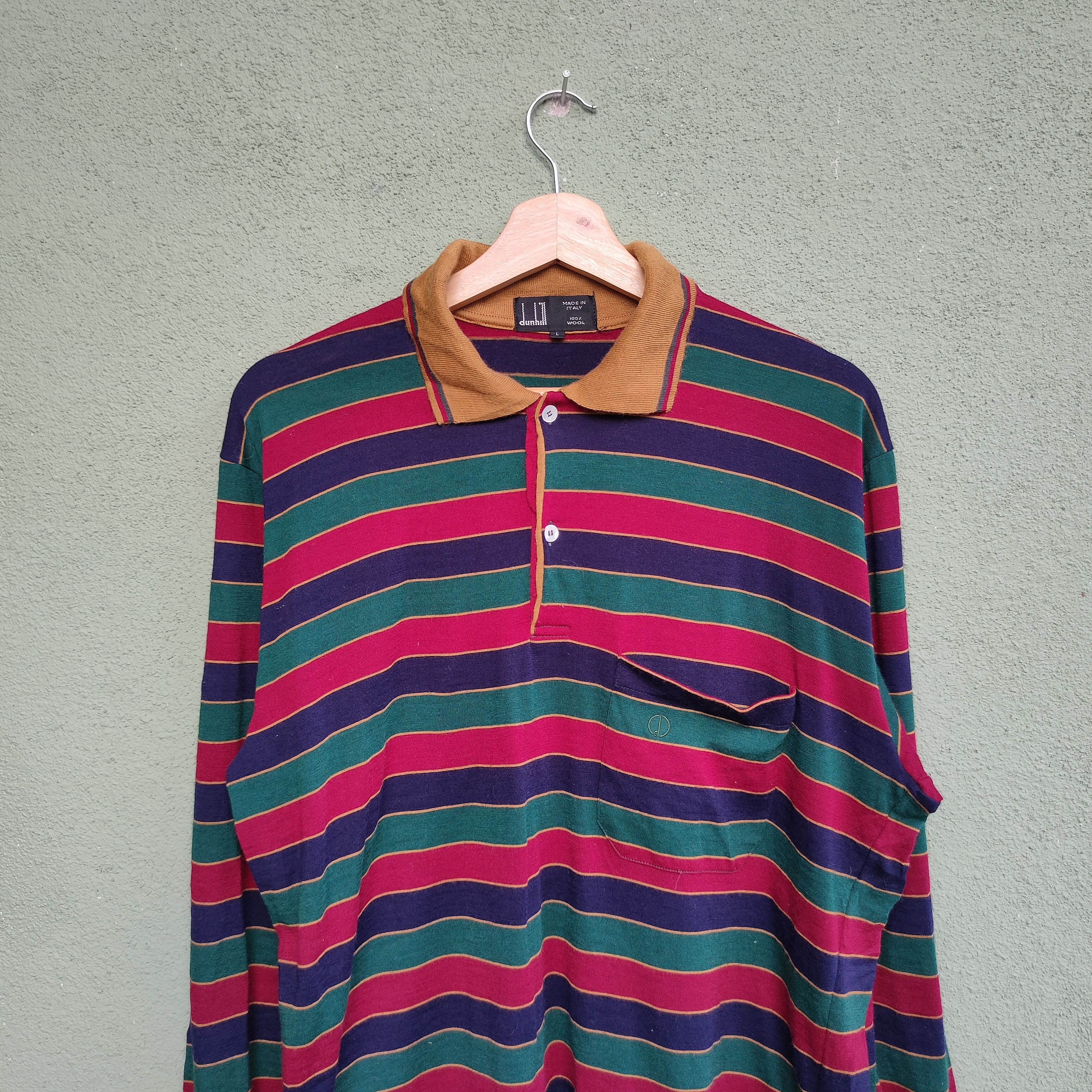 Alfred Dunhill Vintage Dunhill Made In Italy Long Sleeve Polos Shirt Size US M / EU 48-50 / 2 - 3 Thumbnail