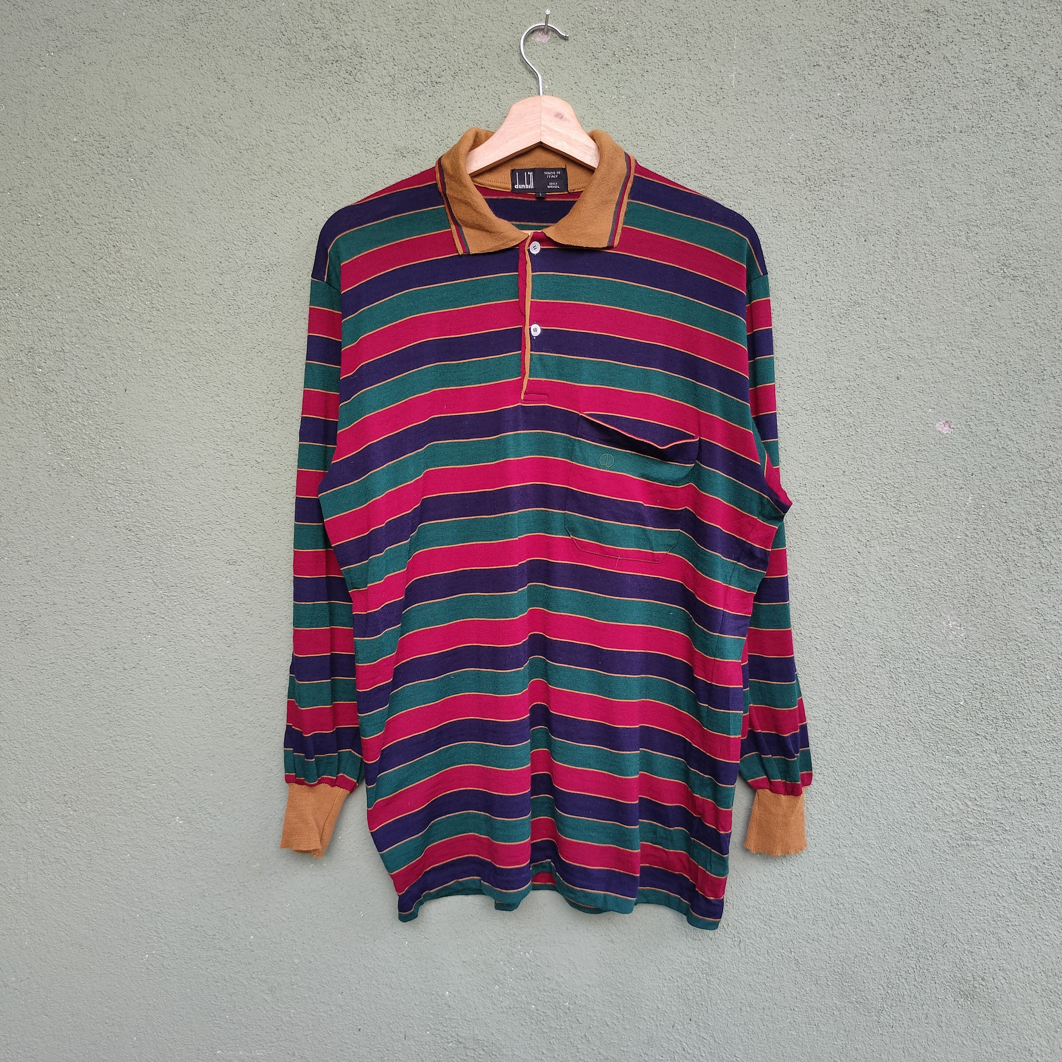 Alfred Dunhill Vintage Dunhill Made In Italy Long Sleeve Polos Shirt Size US M / EU 48-50 / 2 - 1 Thumbnail