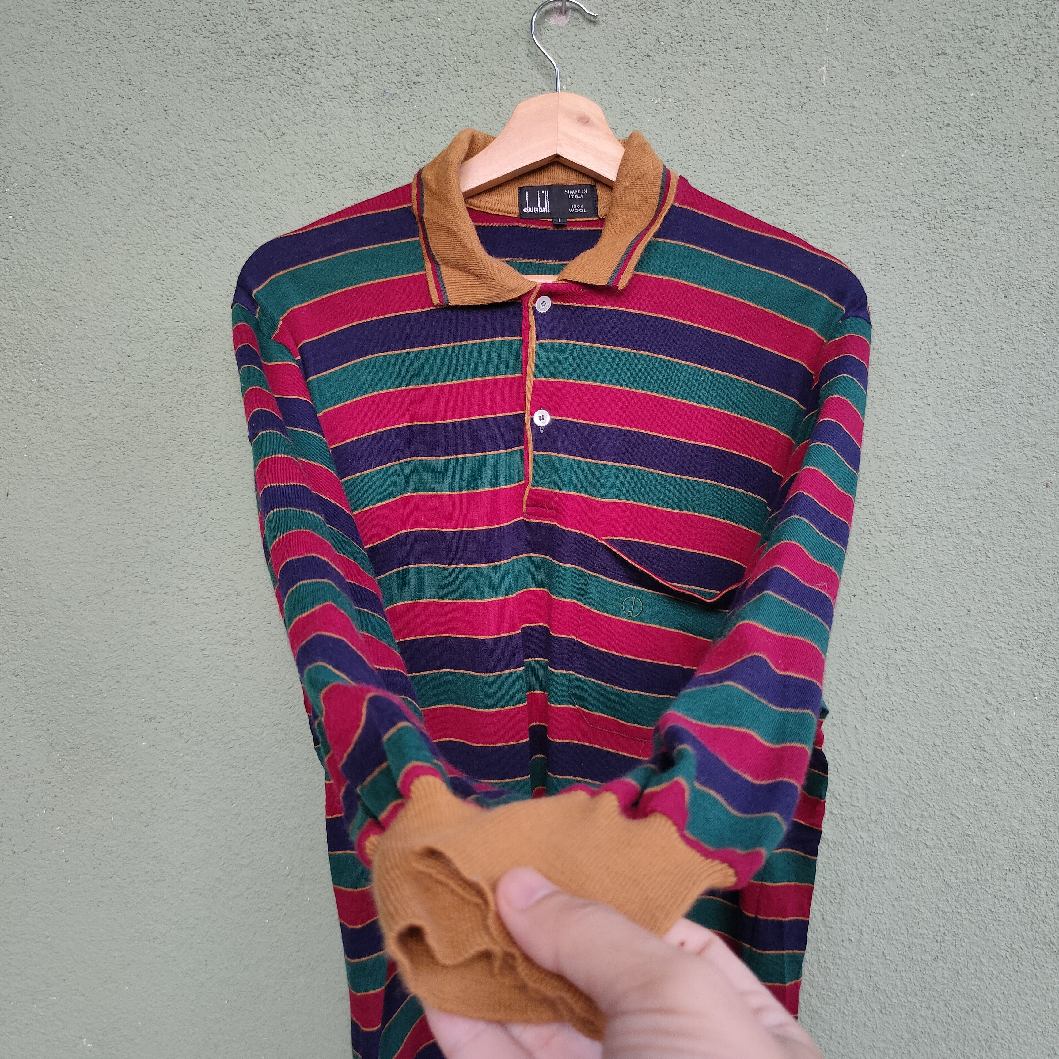 Alfred Dunhill Vintage Dunhill Made In Italy Long Sleeve Polos Shirt Size US M / EU 48-50 / 2 - 8 Thumbnail