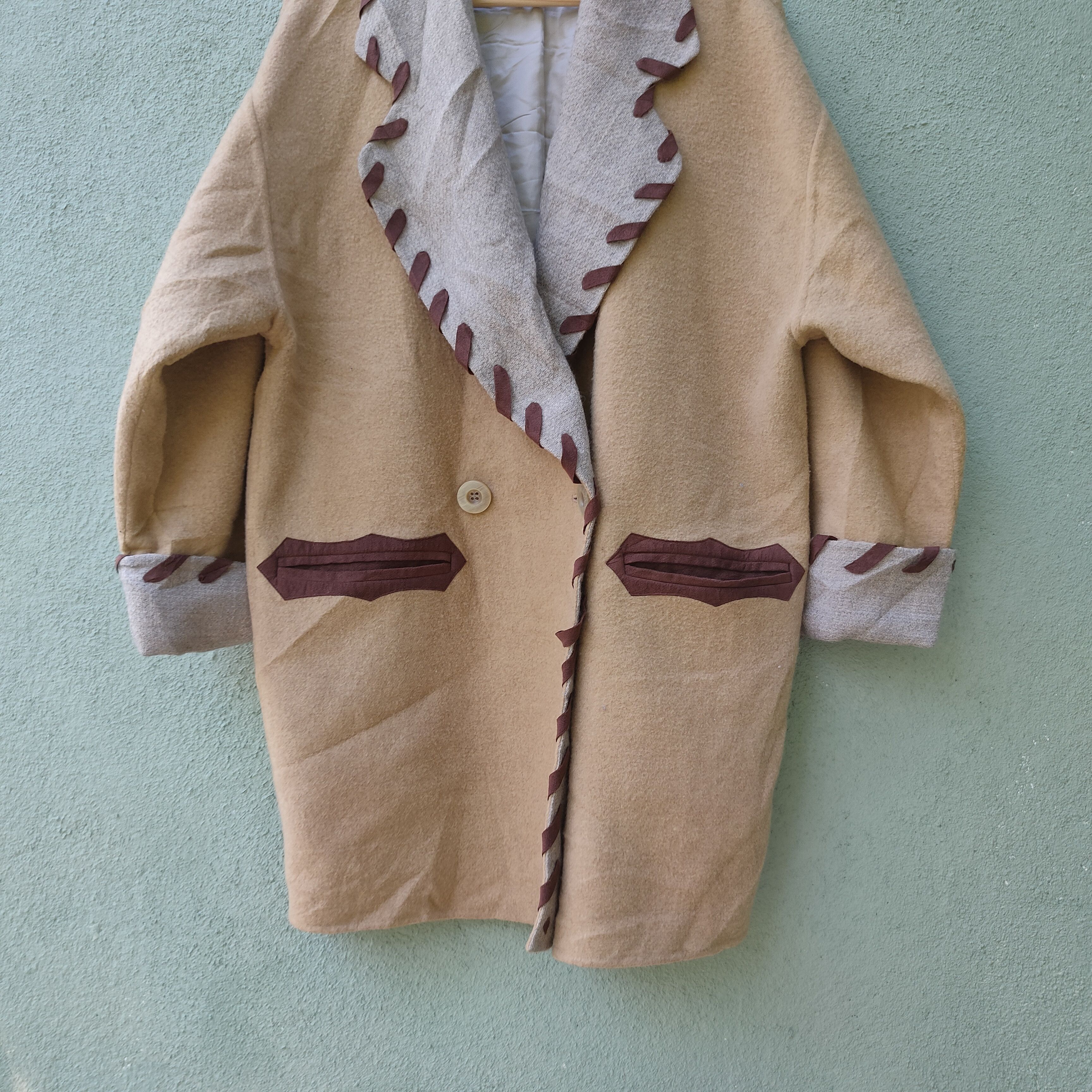 Designer Vintage Louis J Boutique Long Wool Coat Jacket Size US L / EU 52-54 / 3 - 2 Thumbnail