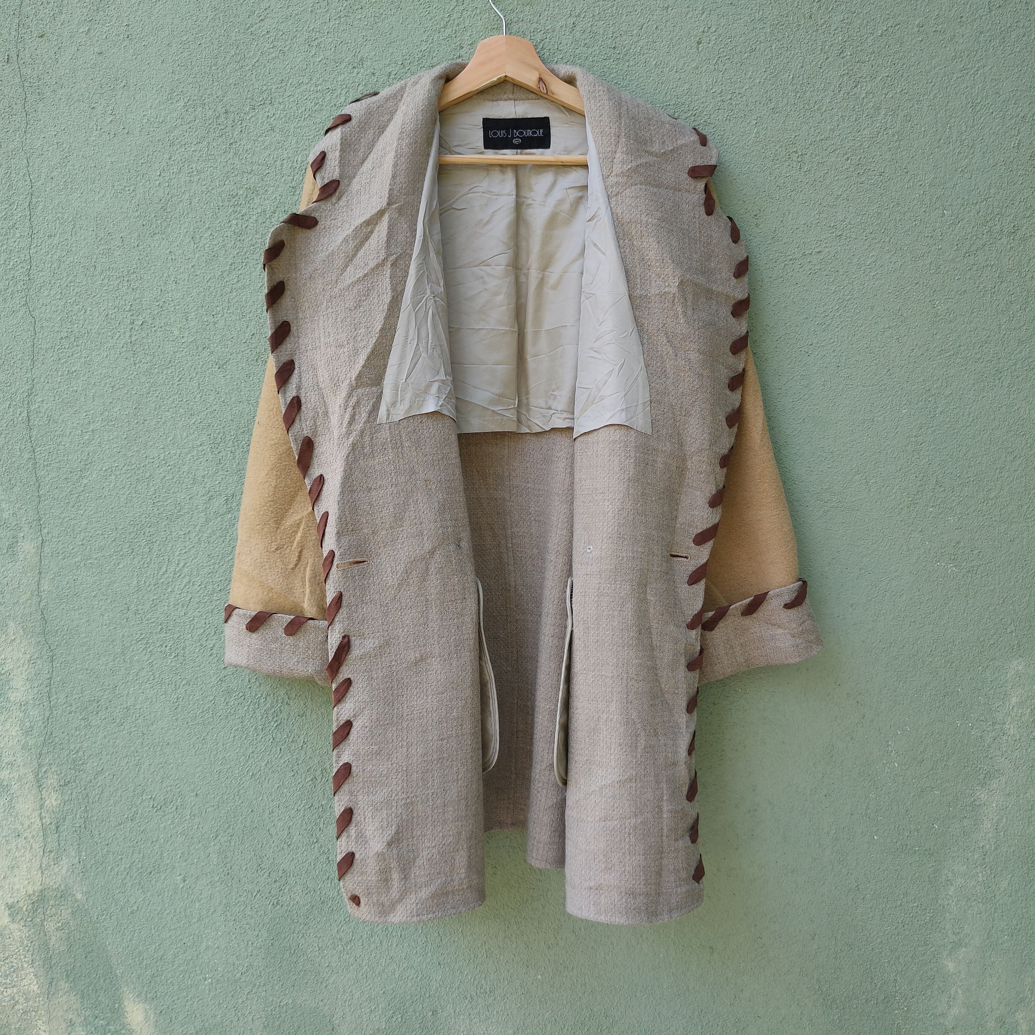 Designer Vintage Louis J Boutique Long Wool Coat Jacket Size US L / EU 52-54 / 3 - 7 Thumbnail