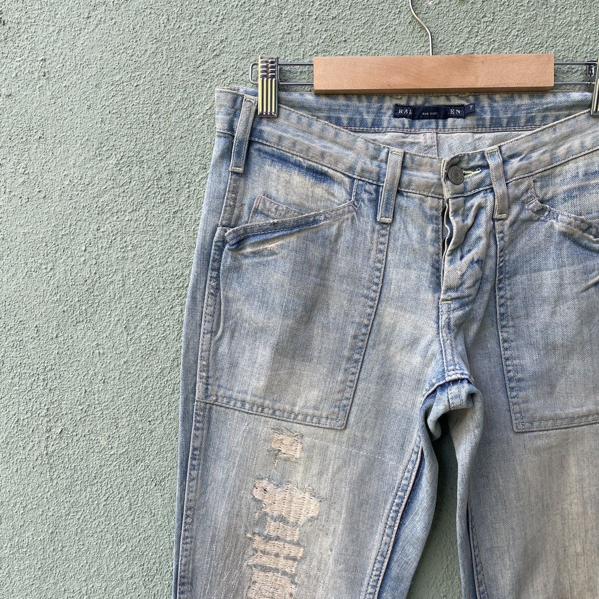 Polo Ralph Lauren Vintage RALPH LAUREN Faded Distressed Denim Jeans Pants Size US 29 - 3 Thumbnail
