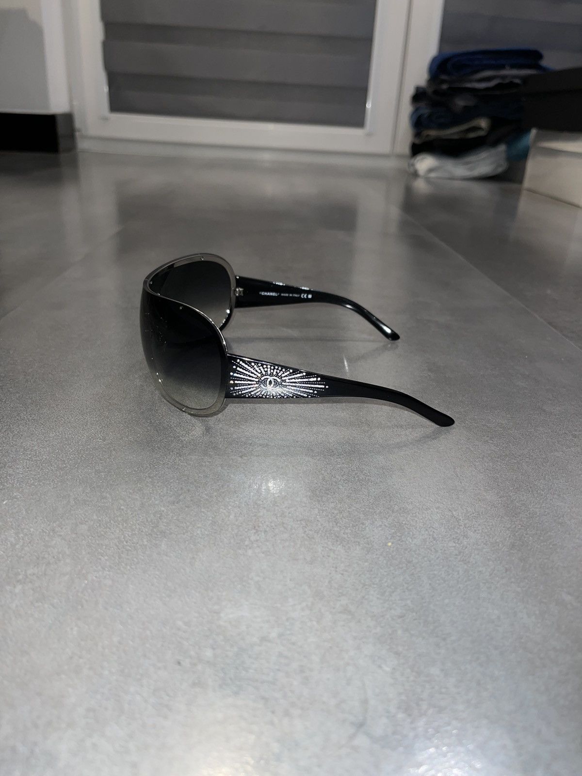 Chanel Chanel 4148-B Ombre Black Shield Sunglasses Size ONE SIZE - 9 Thumbnail