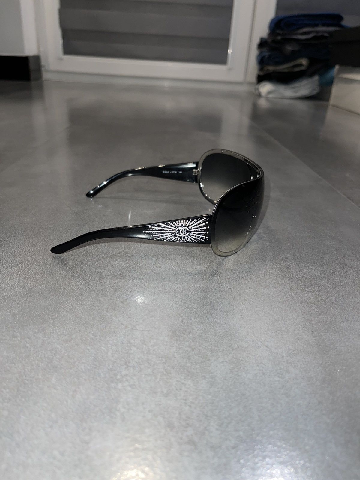 Chanel Chanel 4148-B Ombre Black Shield Sunglasses Size ONE SIZE - 10 Thumbnail