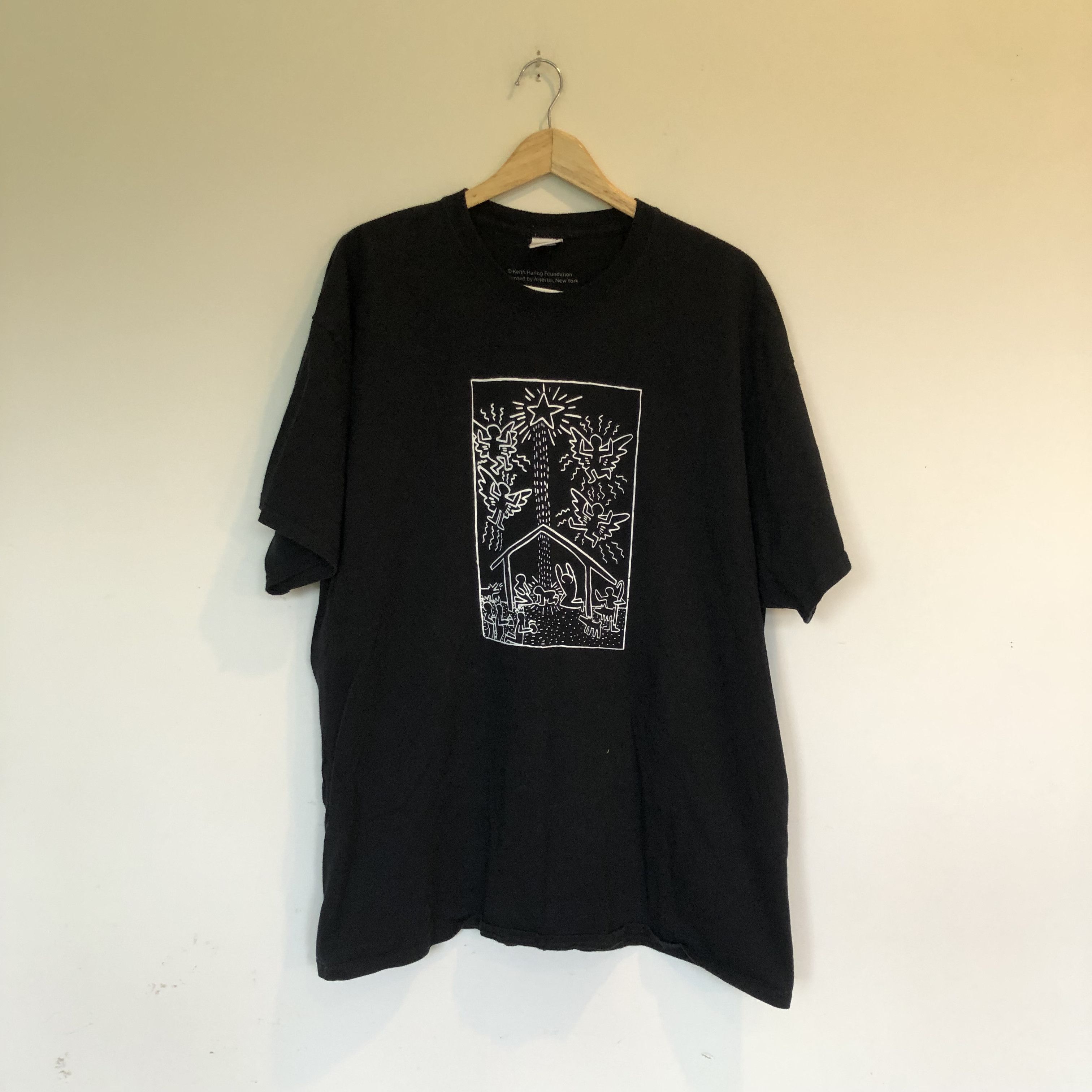 image of Keith Haring Merry Christmas New York Tee in Black, Men's (Size 2XL)