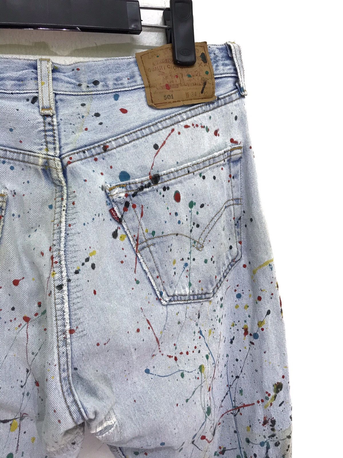 Levi's 🛠 Vtg 90s Levi’s 501 Painter Jeans Custom Regular Size US 33 - 8 Thumbnail