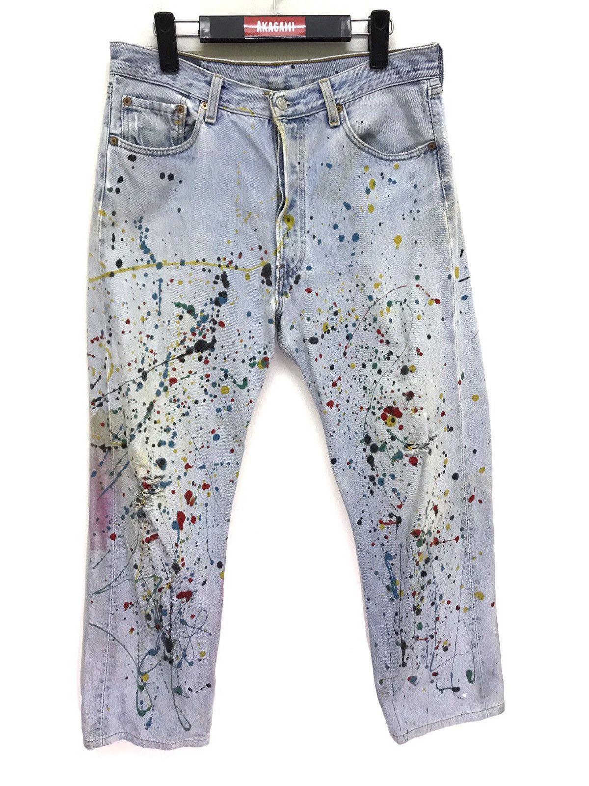 Levi's 🛠 Vtg 90s Levi’s 501 Painter Jeans Custom Regular Size US 33 - 1 Thumbnail