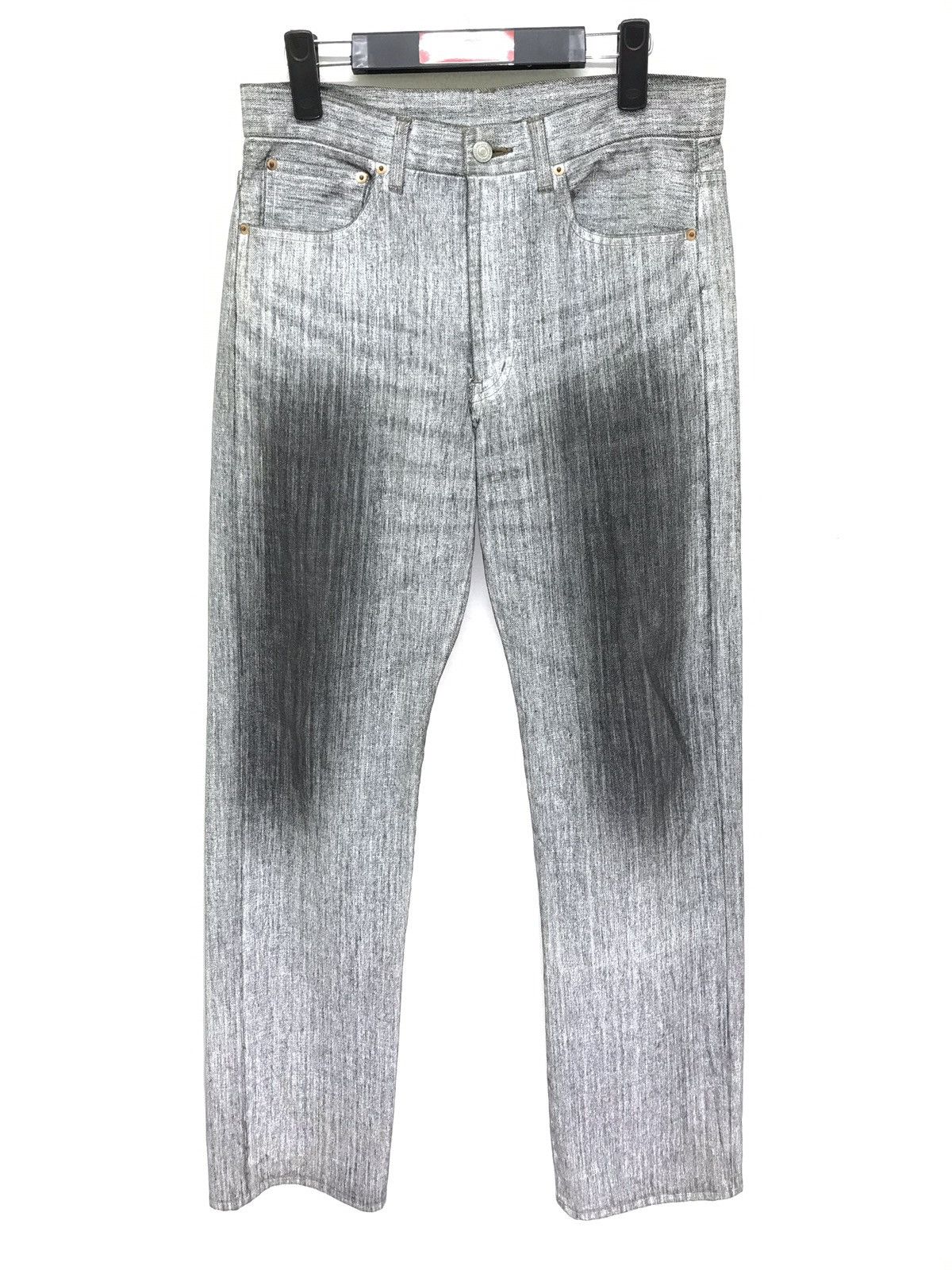 Japanese Brand Takeo Kikuchi Denim Pant Printed Tire Marks Art Regular Size US 31 - 2 Thumbnail