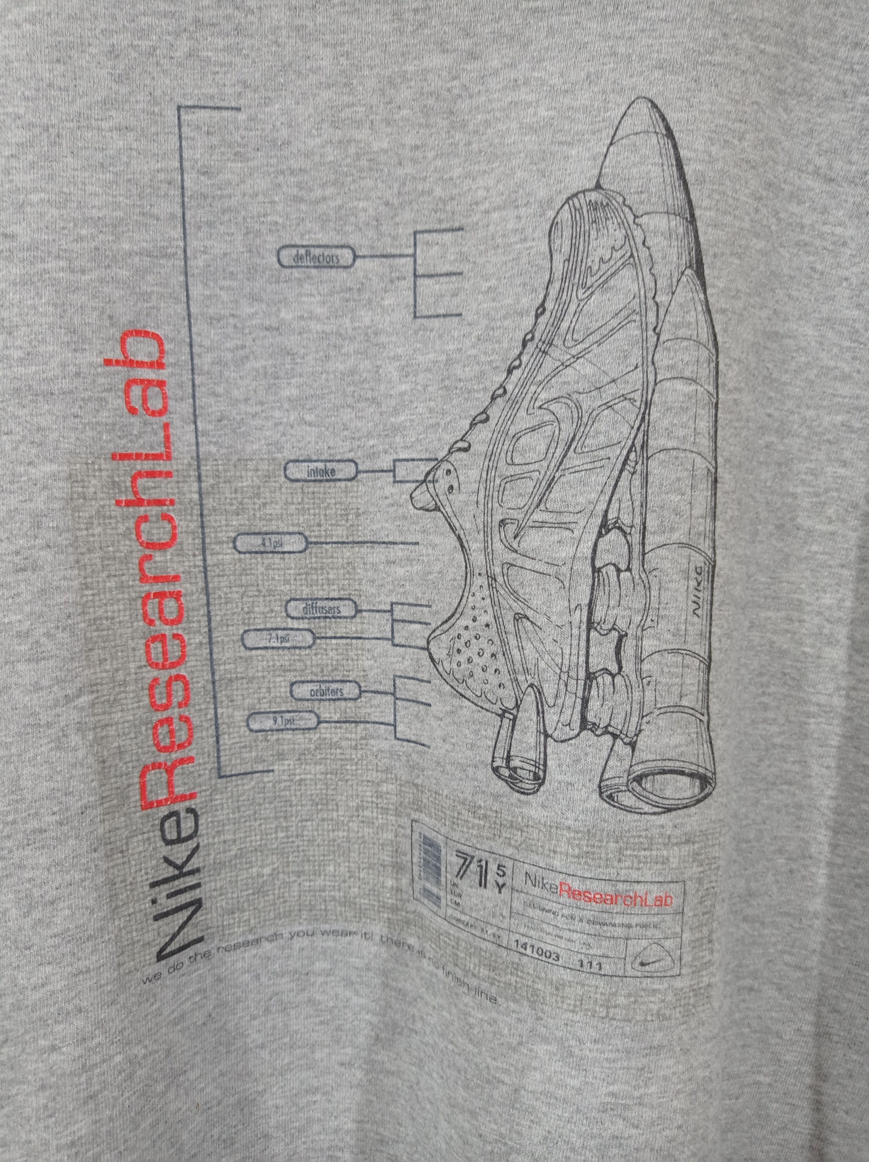 Nike × Vintage Vintage Y2K Nike Research Lab T-Shirt Size US L / EU 52-54 / 3 - 3 Thumbnail