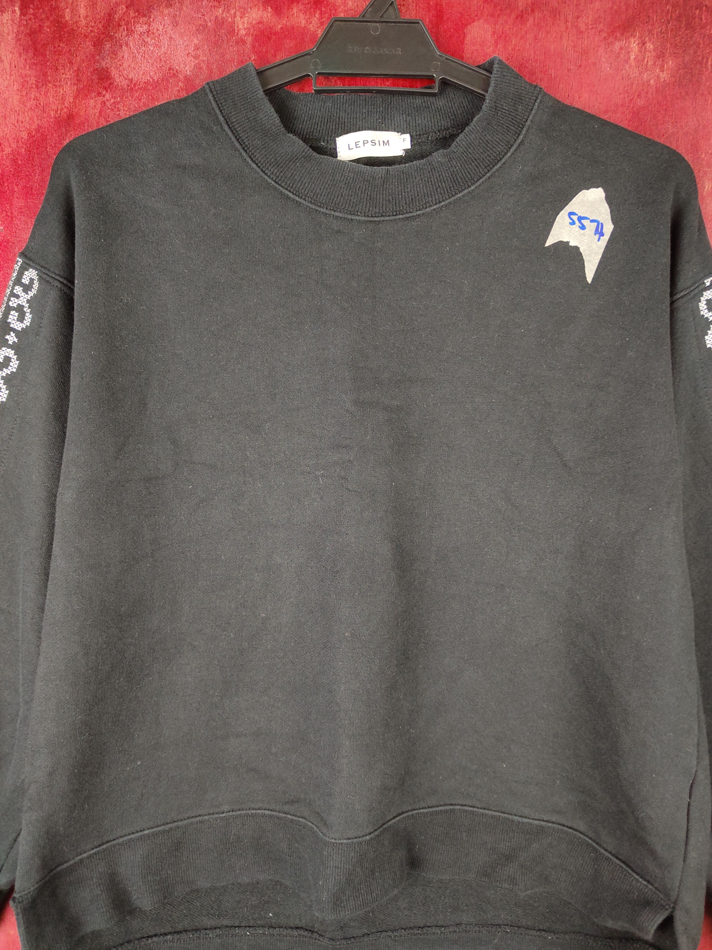 Japanese Brand Lepsim Black Sweatshirt art sleeve japan #S598 Size M / US 6-8 / IT 42-44 - 2 Thumbnail
