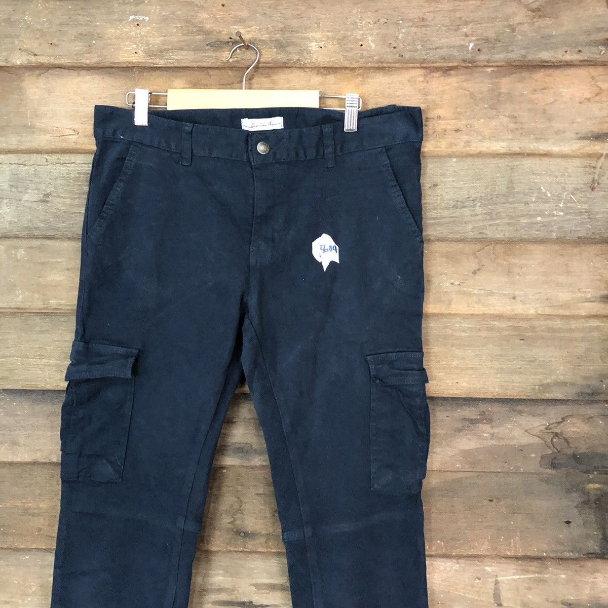 Japanese Brand Denim Place Dark Blue Cargo Pants #5684 Size US 33 - 2 Thumbnail