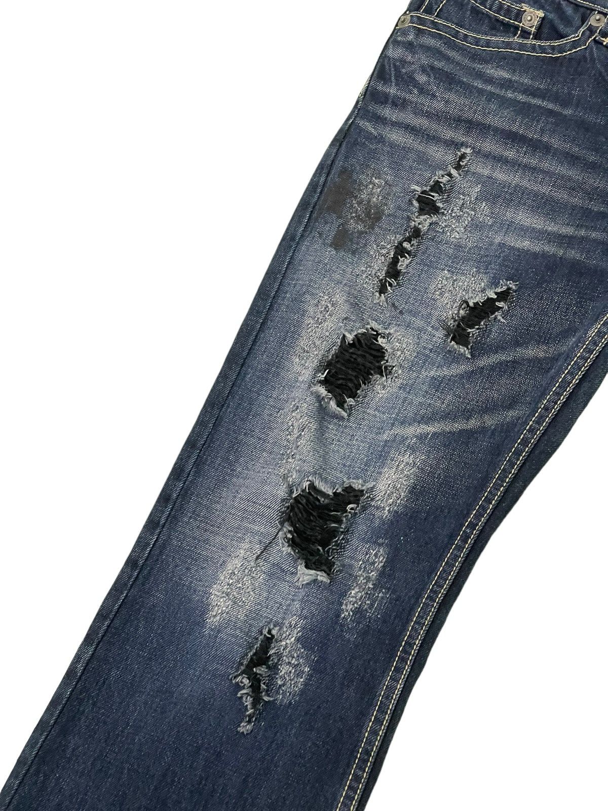 Japanese Brand Flare Jeans Pinball Distress Denim Boot Cut 5🟦0 Size US 30 / EU 46 - 6 Thumbnail