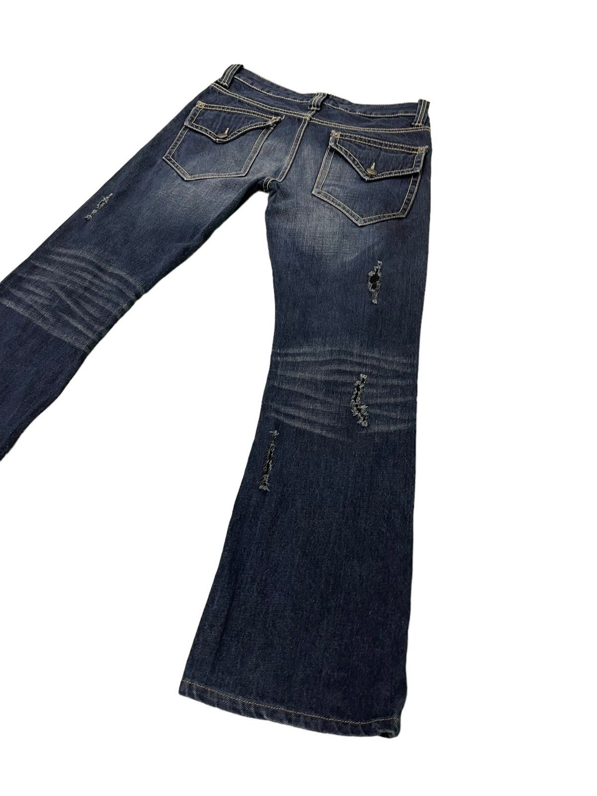 Japanese Brand Flare Jeans Pinball Distress Denim Boot Cut 5🟦0 Size US 30 / EU 46 - 14 Thumbnail