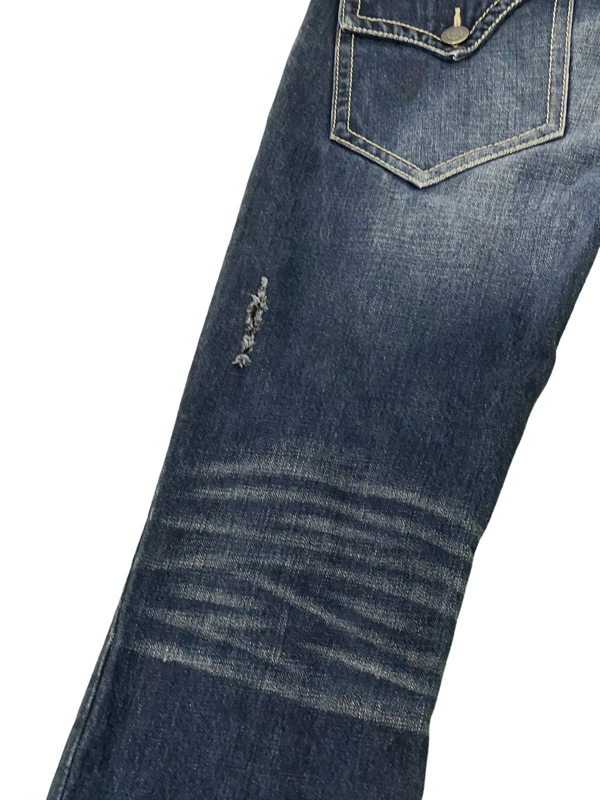 Japanese Brand Flare Jeans Pinball Distress Denim Boot Cut 5🟦0 Size US 30 / EU 46 - 17 Thumbnail