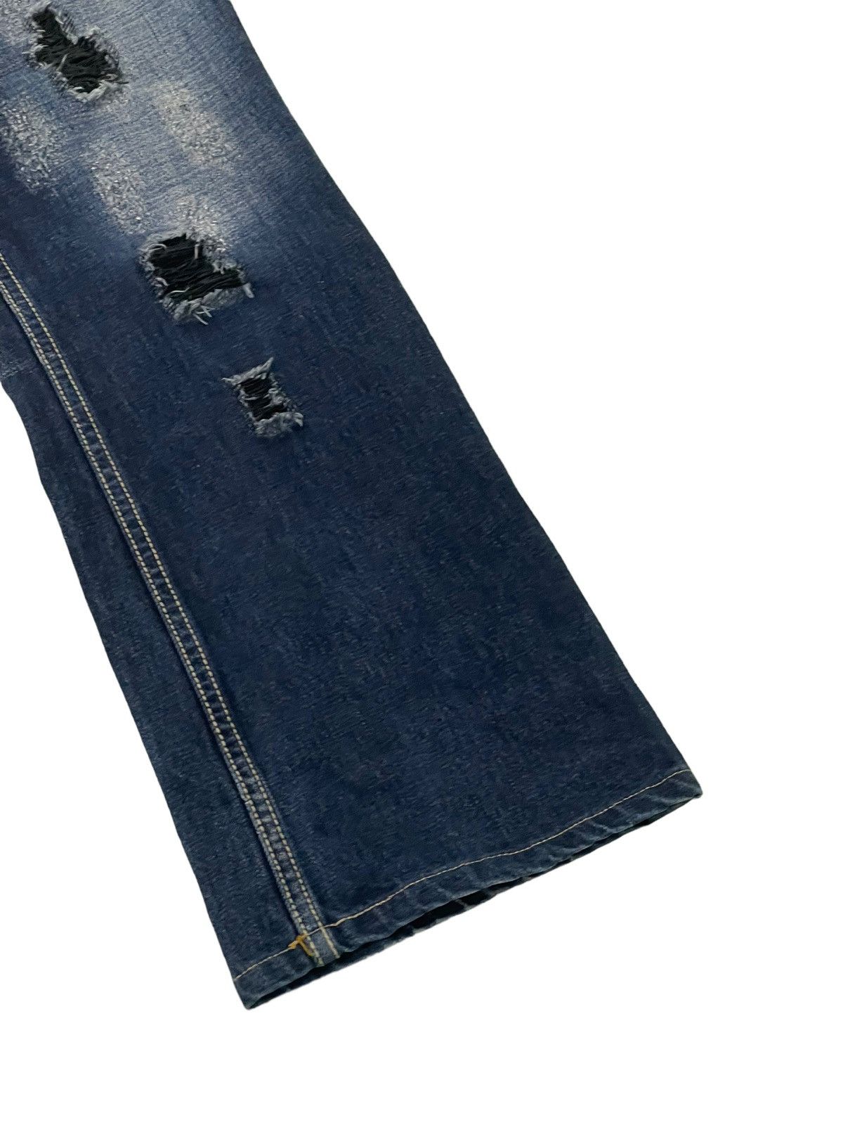 Japanese Brand Flare Jeans Pinball Distress Denim Boot Cut 5🟦0 Size US 30 / EU 46 - 4 Thumbnail
