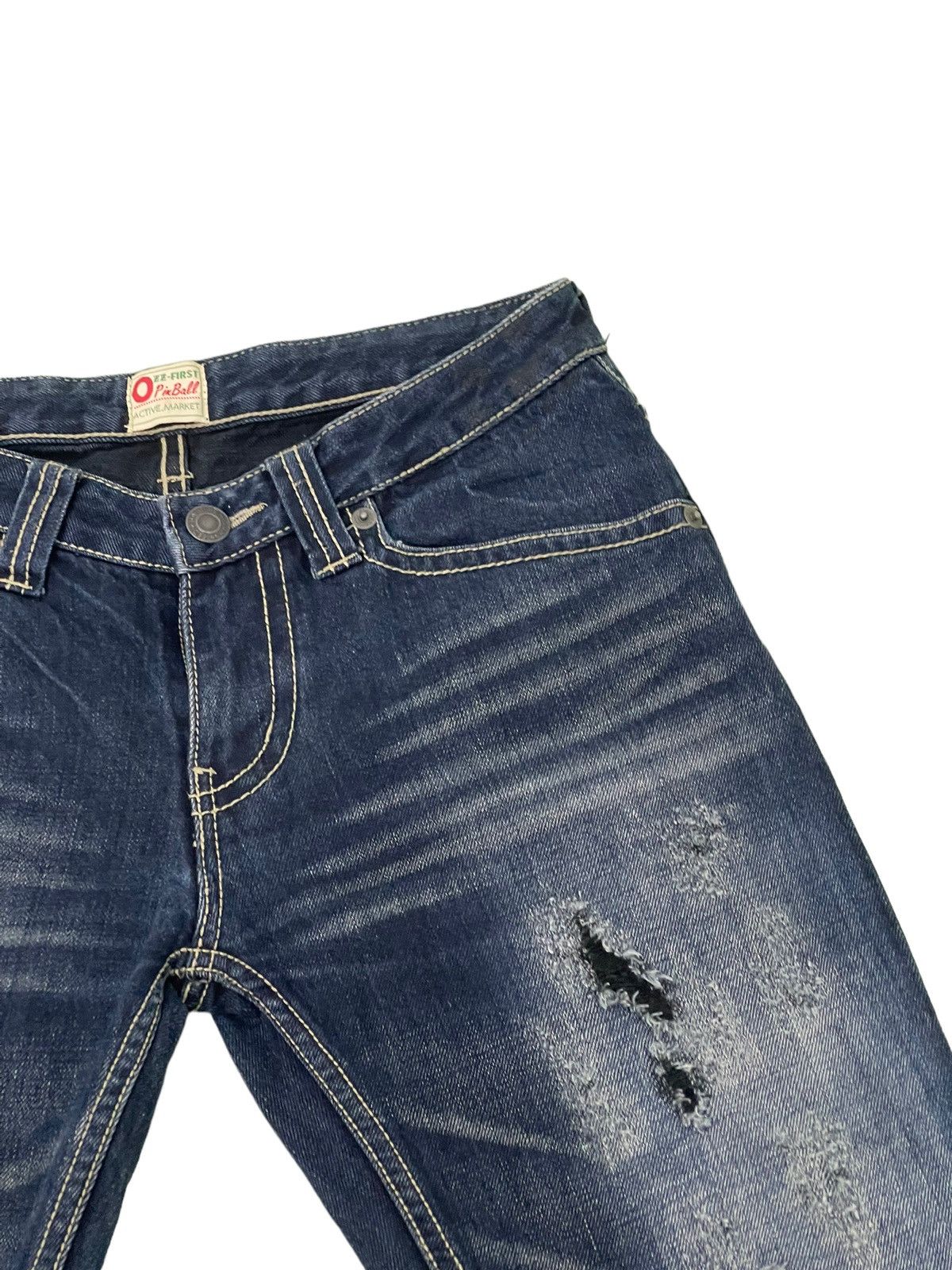 Japanese Brand Flare Jeans Pinball Distress Denim Boot Cut 5🟦0 Size US 30 / EU 46 - 9 Thumbnail