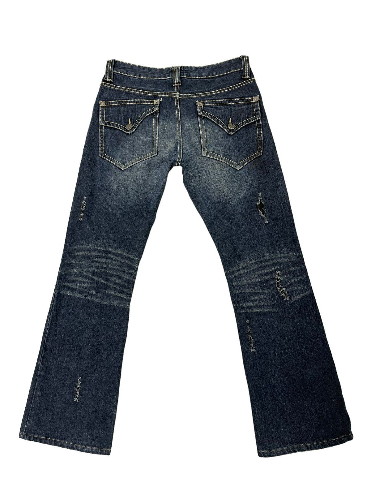 Japanese Brand Flare Jeans Pinball Distress Denim Boot Cut 5🟦0 Size US 30 / EU 46 - 12 Thumbnail