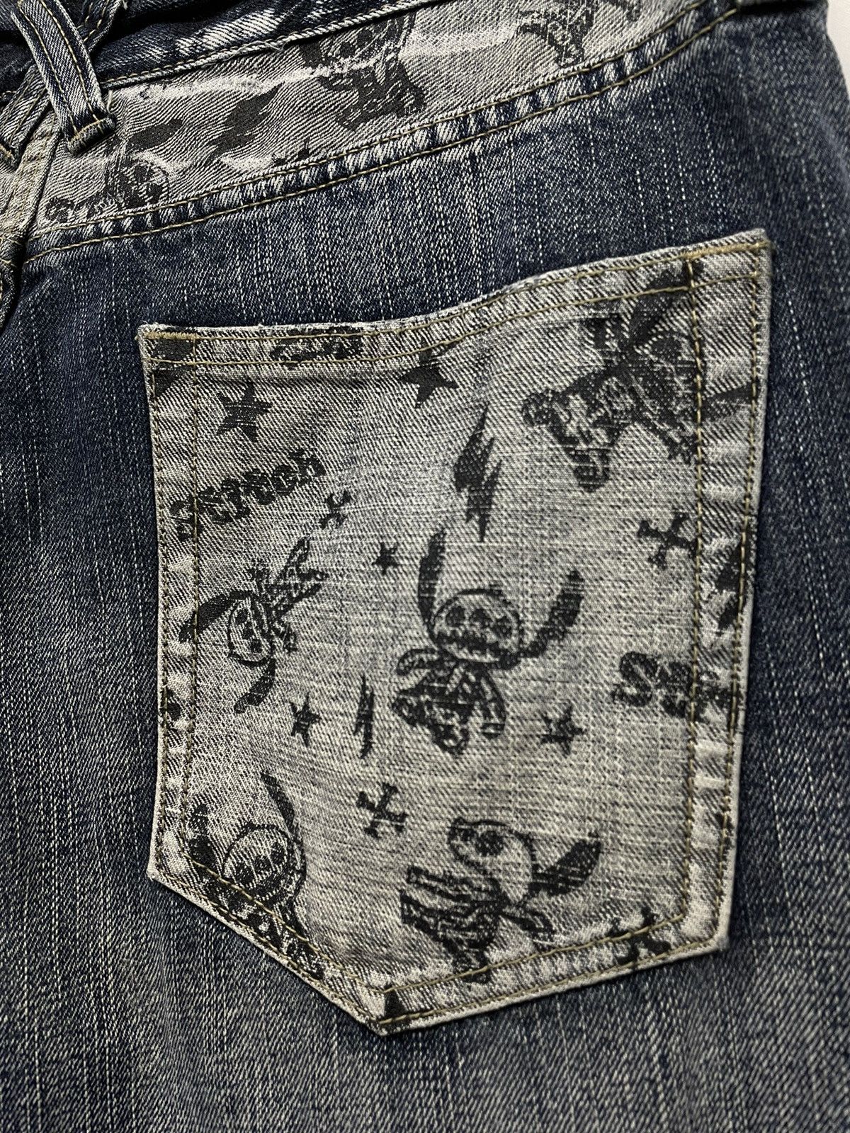 Disney × Stitch's Jeans FYE💥DISNEY Grunge SKELETON STITCH Distressed Denim Pants Size US 31 - 6 Thumbnail