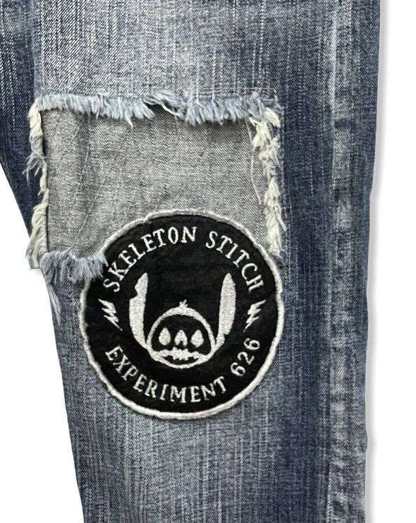 Disney × Stitch's Jeans FYE💥DISNEY Grunge SKELETON STITCH Distressed Denim Pants Size US 31 - 5 Thumbnail