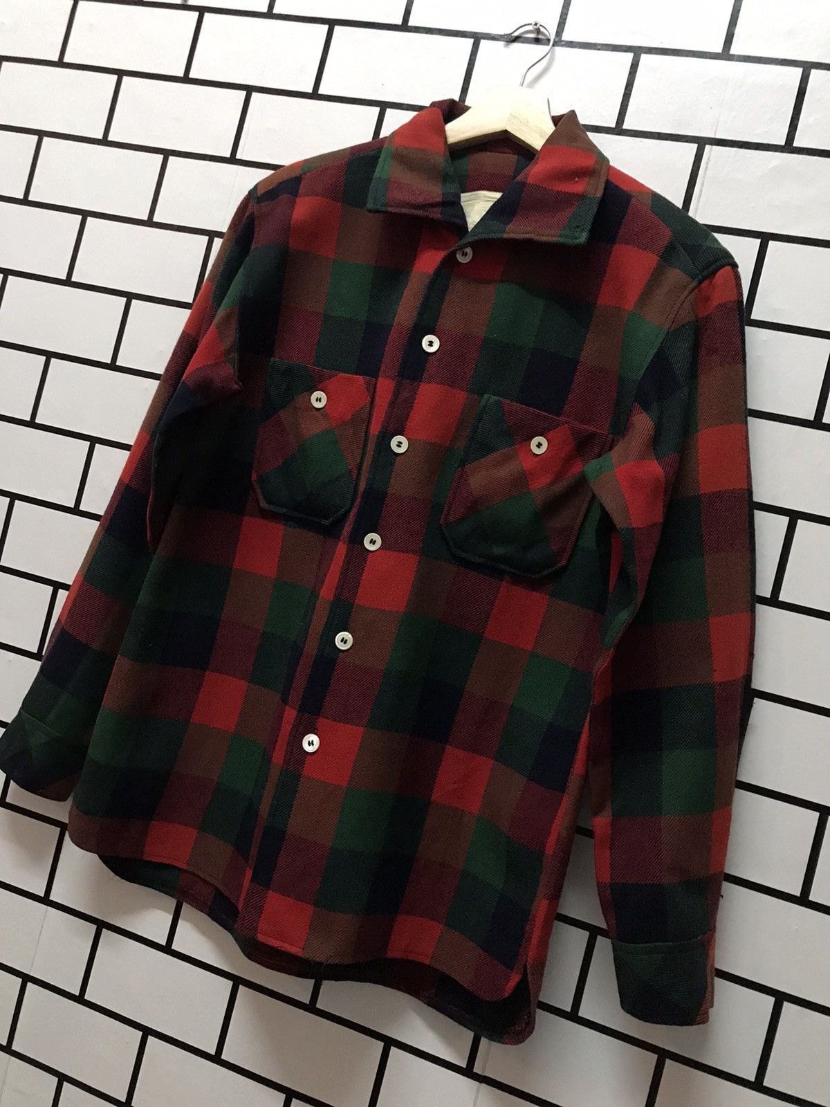 Flannel × Japanese Brand × Vintage Vintage 90’s Daiwa Wool flannel Shirt Size US M / EU 48-50 / 2 - 2 Thumbnail