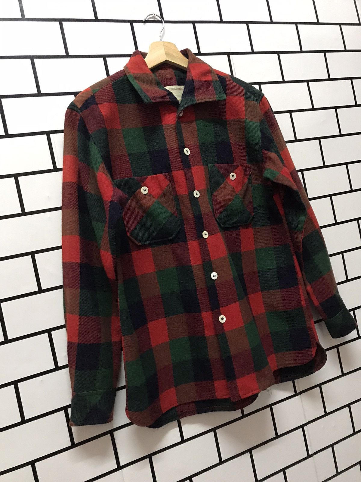 Flannel × Japanese Brand × Vintage Vintage 90’s Daiwa Wool flannel Shirt Size US M / EU 48-50 / 2 - 3 Thumbnail