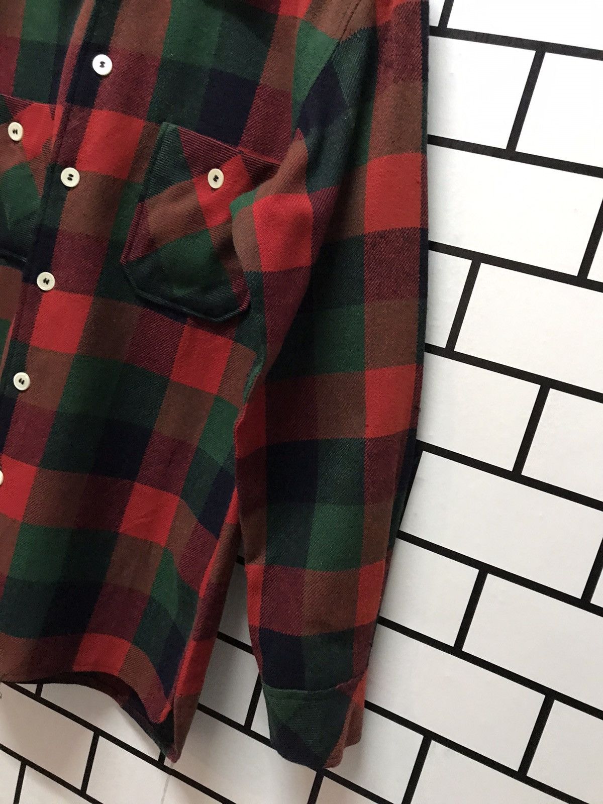 Flannel × Japanese Brand × Vintage Vintage 90’s Daiwa Wool flannel Shirt Size US M / EU 48-50 / 2 - 6 Thumbnail