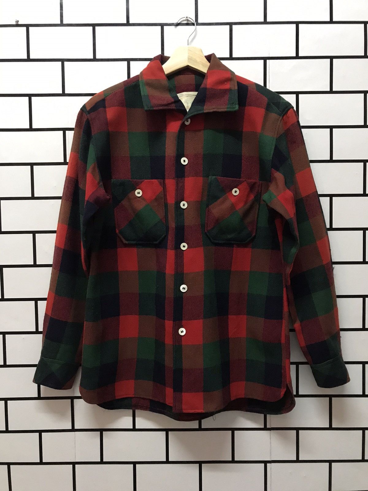 Flannel × Japanese Brand × Vintage Vintage 90’s Daiwa Wool flannel Shirt Size US M / EU 48-50 / 2 - 1 Thumbnail