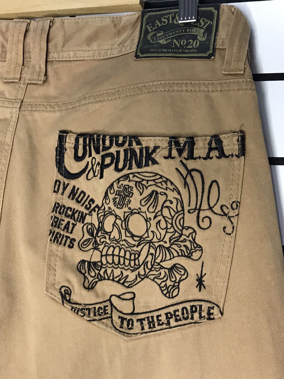 Japanese Brand East tweenty box Japan Embroidery skulls Workwear Pants Size US 35 - 5 Thumbnail