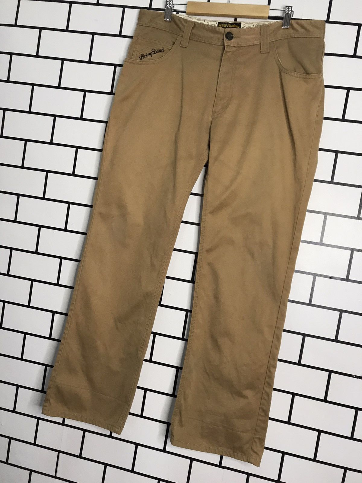 Japanese Brand East tweenty box Japan Embroidery skulls Workwear Pants Size US 35 - 8 Thumbnail