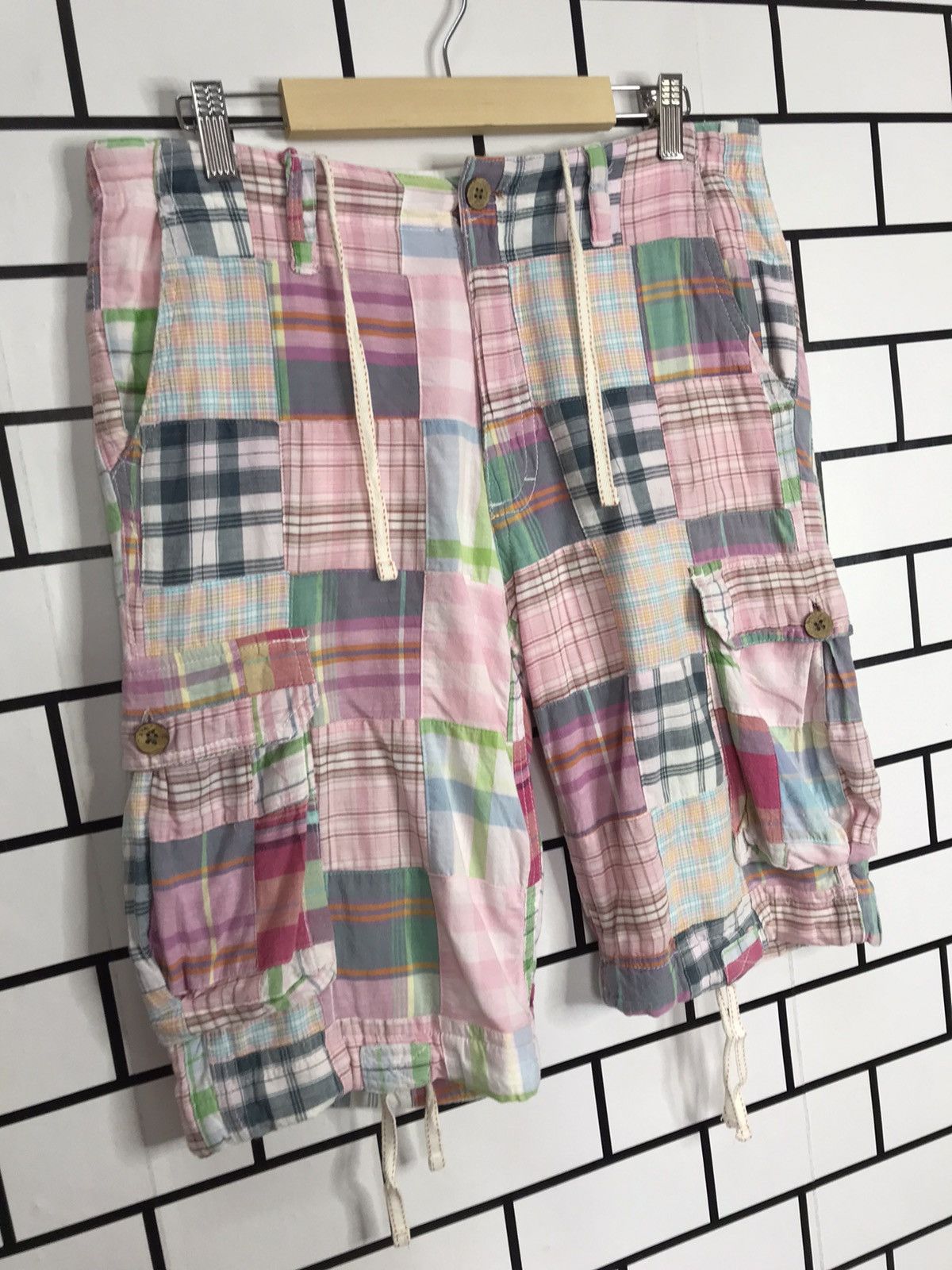 Designer × Japanese Brand Point Loma Japan Reconstructed Patchwork Cargo Shorts Pants Size US 32 / EU 48 - 2 Thumbnail