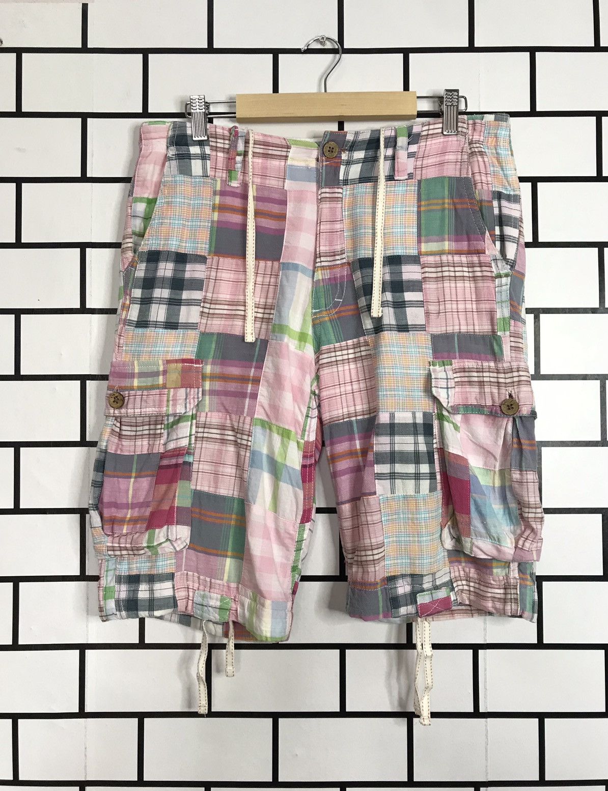Designer × Japanese Brand Point Loma Japan Reconstructed Patchwork Cargo Shorts Pants Size US 32 / EU 48 - 1 Thumbnail