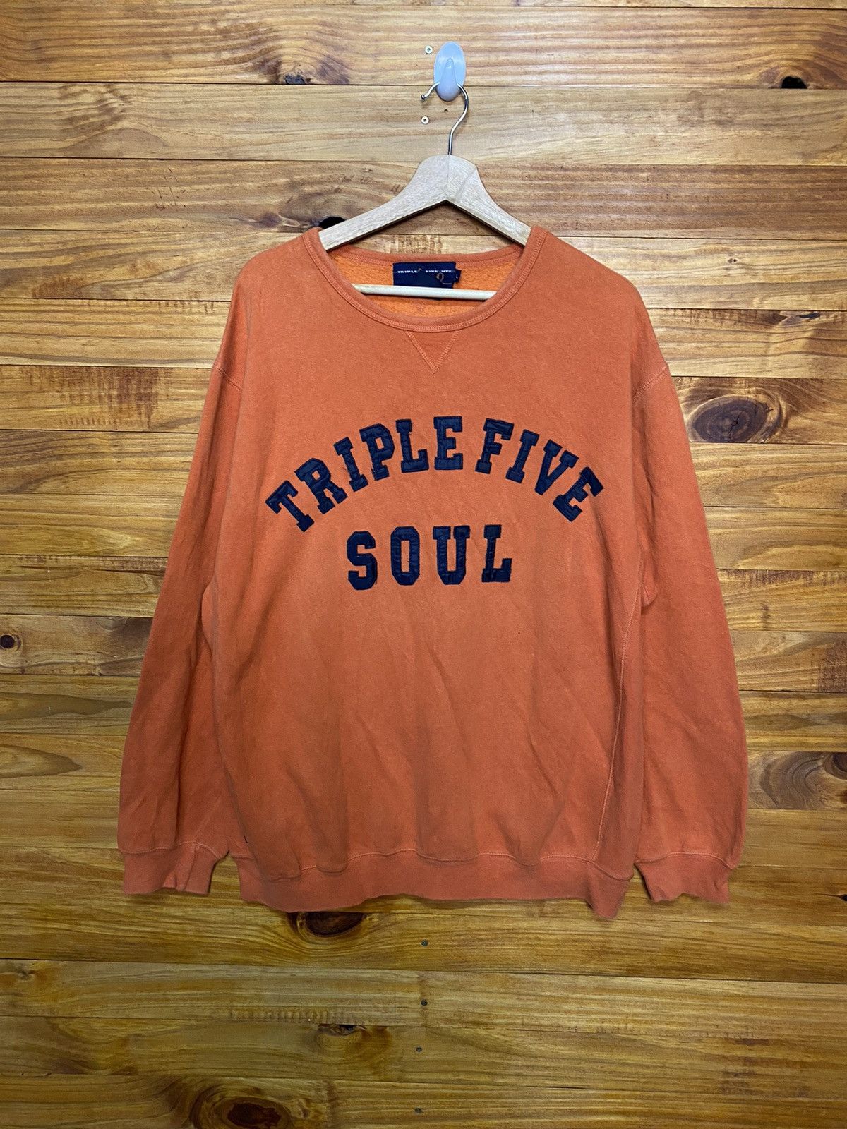 image of Triple 5 Soul Embroidered Triple Five Souls Dope Hip Hop Rnb Souls in Orange, Men's (Size Large)