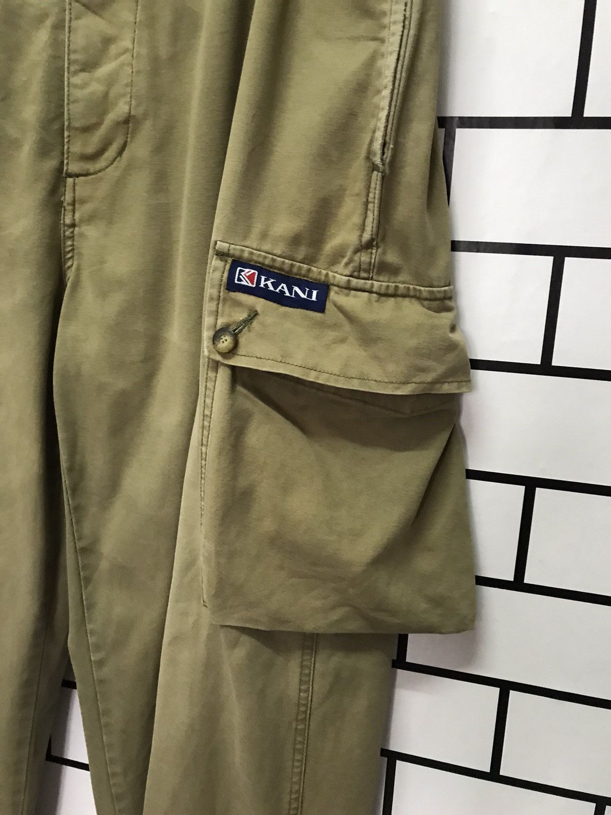 Karl Kani × Vintage Vintage Kani Faded Olive Cargos Big Pocket Baggy Loose Fit Size US 34 / EU 50 - 4 Thumbnail