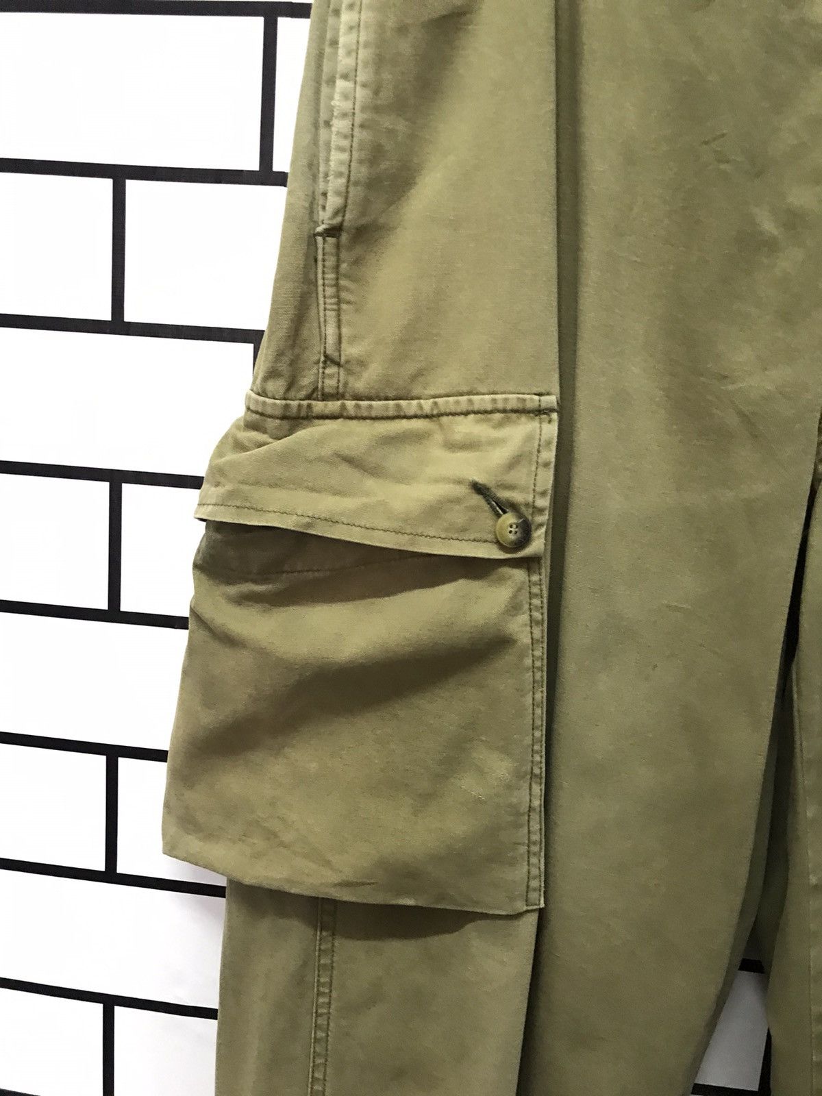 Karl Kani × Vintage Vintage Kani Faded Olive Cargos Big Pocket Baggy Loose Fit Size US 34 / EU 50 - 5 Thumbnail