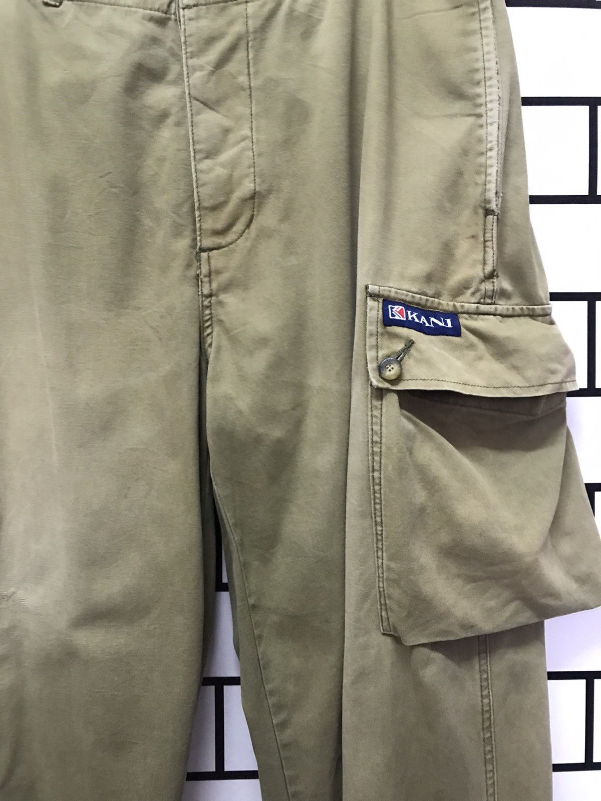 Karl Kani × Vintage Vintage Kani Faded Olive Cargos Big Pocket Baggy Loose Fit Size US 34 / EU 50 - 7 Thumbnail