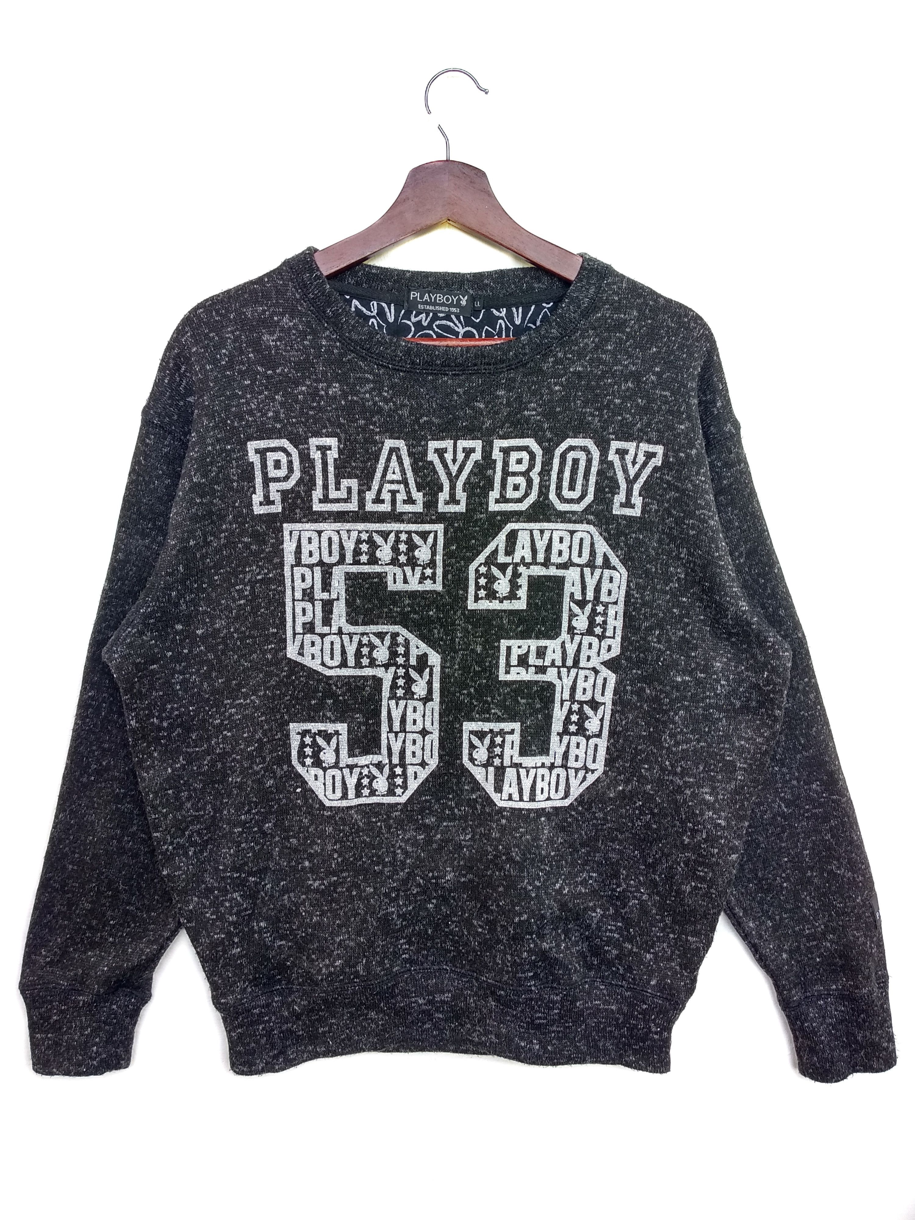 Image of Playboy Sweatshirt Big Logo/size Ll/big Logo in Dark Gray, Women's (Size XL)