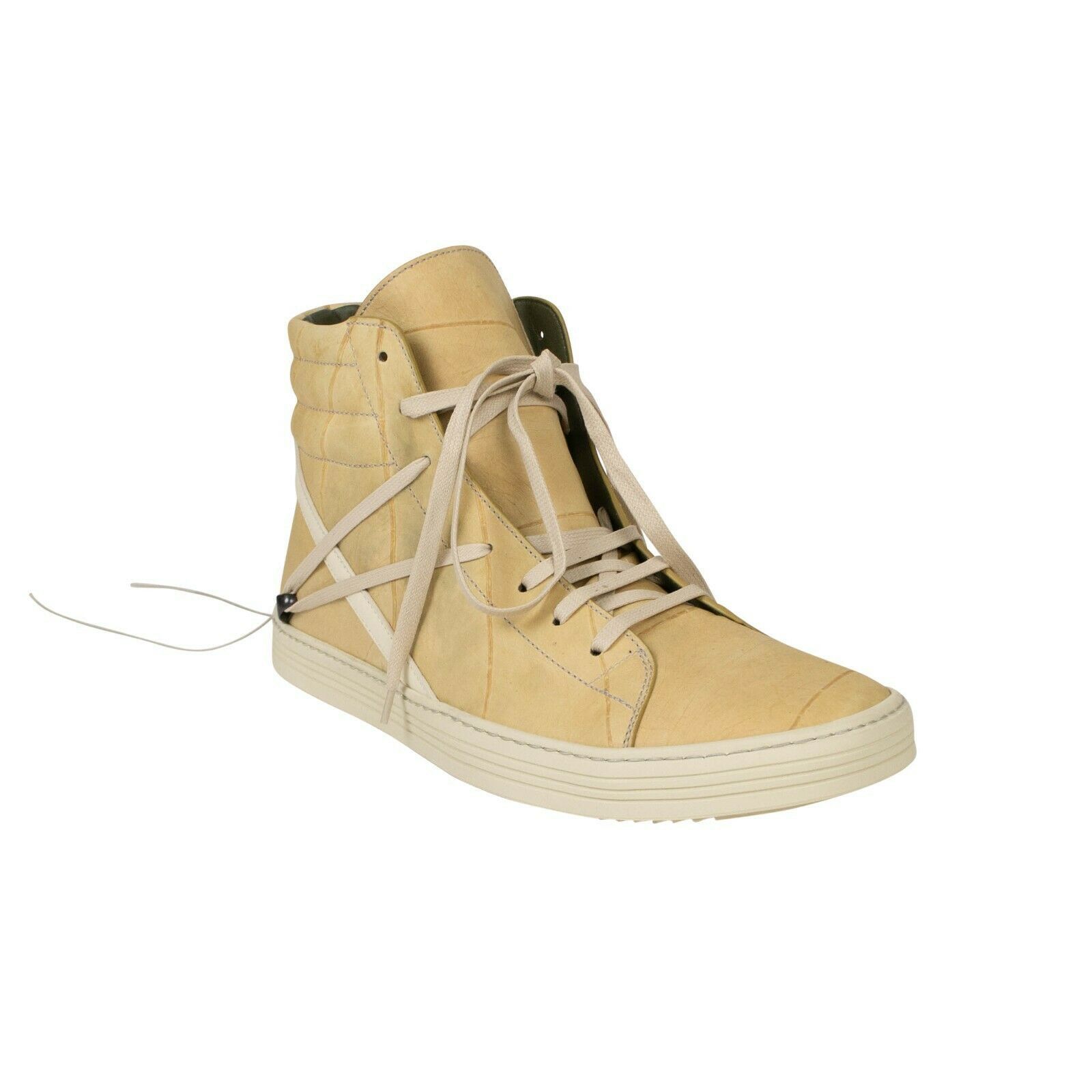 image of Rick Owens Natural/milk 'geothrasher' High Sneaker Shoes Size 12/45 in Beige, Men's