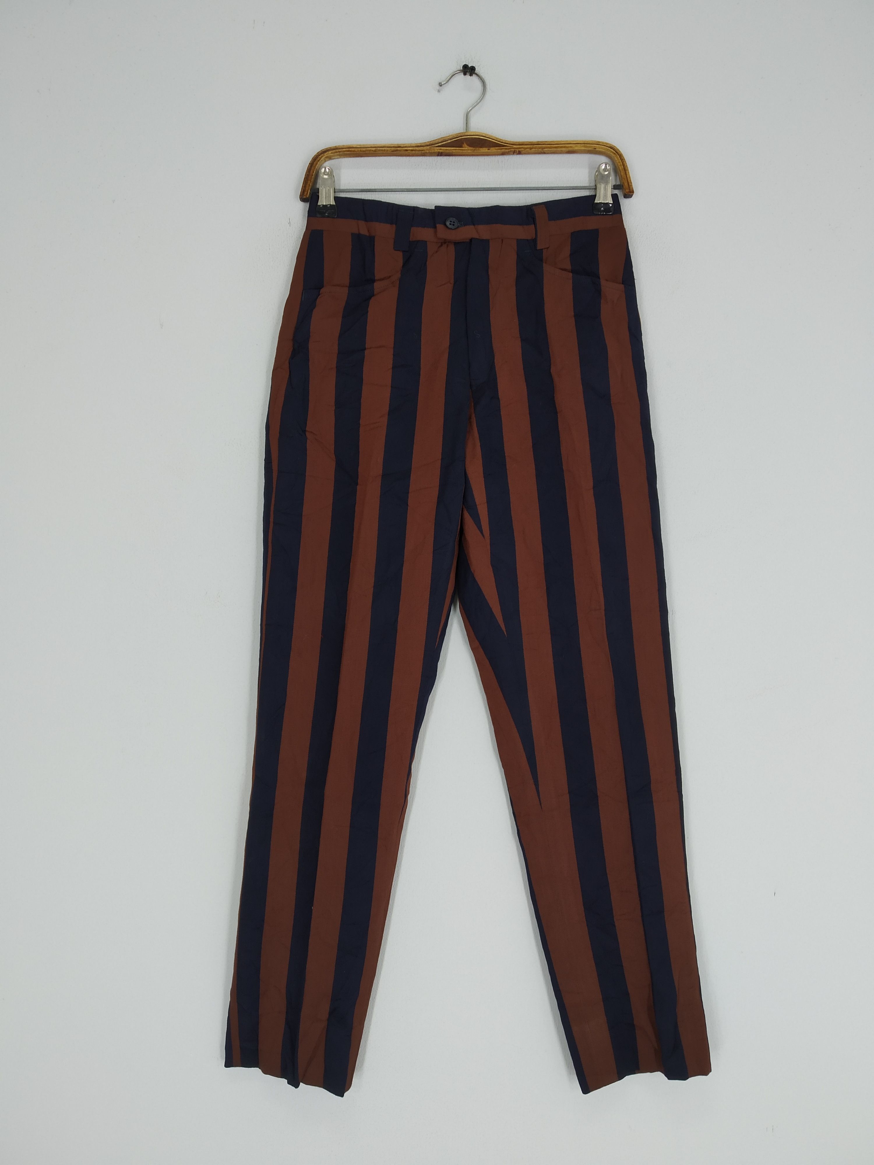 Other Vtg 70s The Beatles George Harrison Striped Flares Pants Size US 27 - 1 Thumbnail