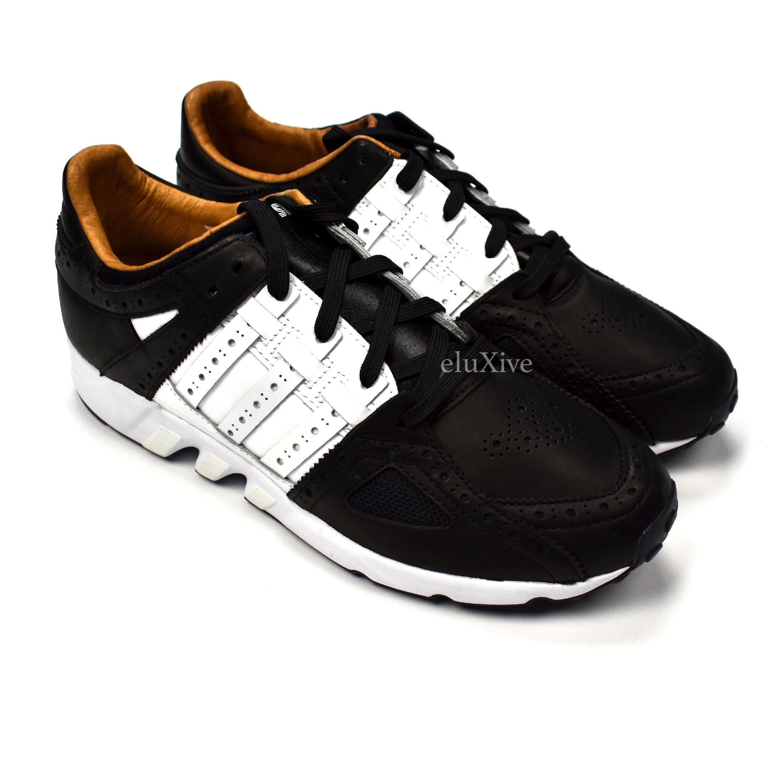 image of Adidas Sns Eqt Running Guidance 93 Tee Time Shoes in Black White, Men's (Size 11)