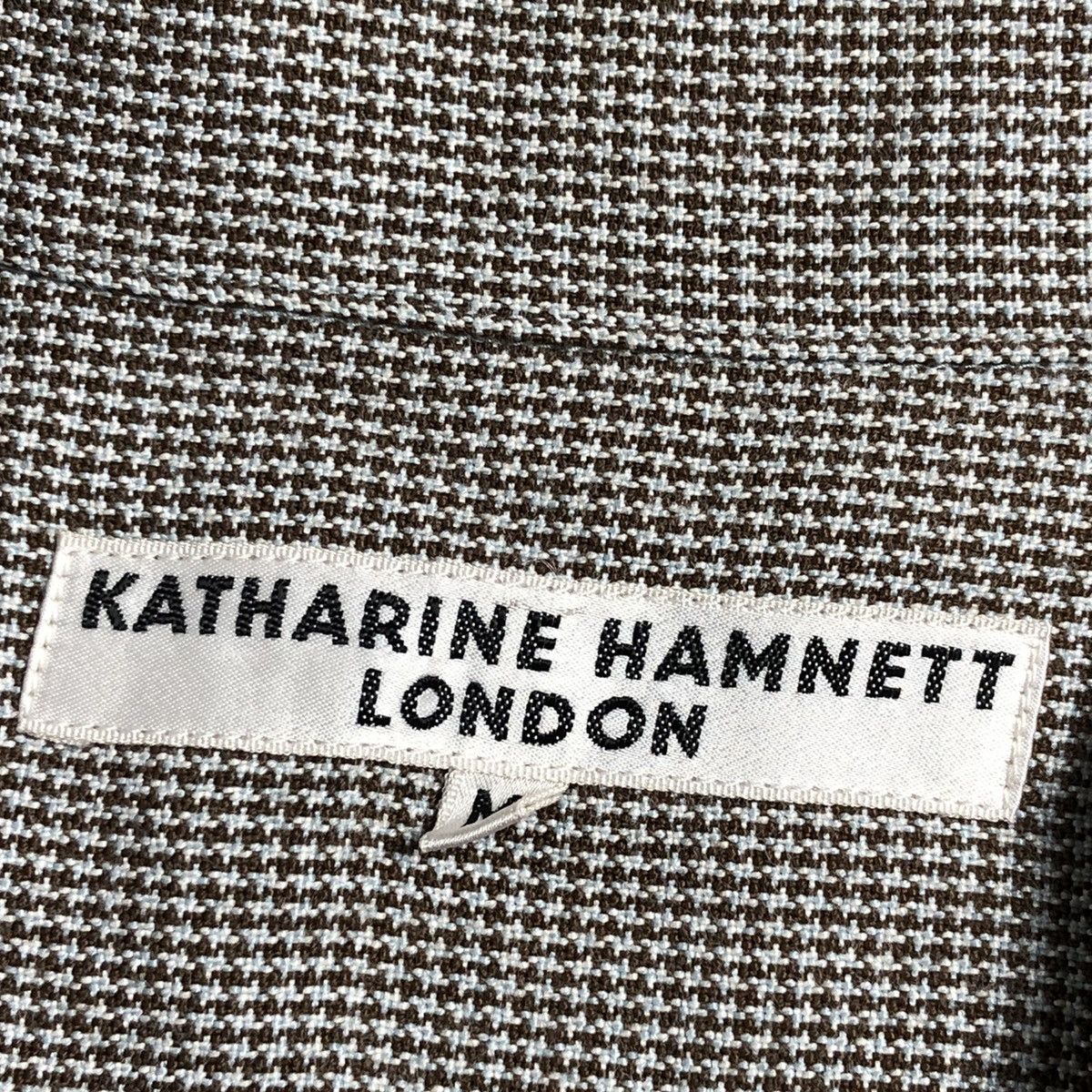 Katharine Hamnett London 1990s Katharine Hamnett - Houdstooth Rayon Shirt Size US L / EU 52-54 / 3 - 5 Thumbnail