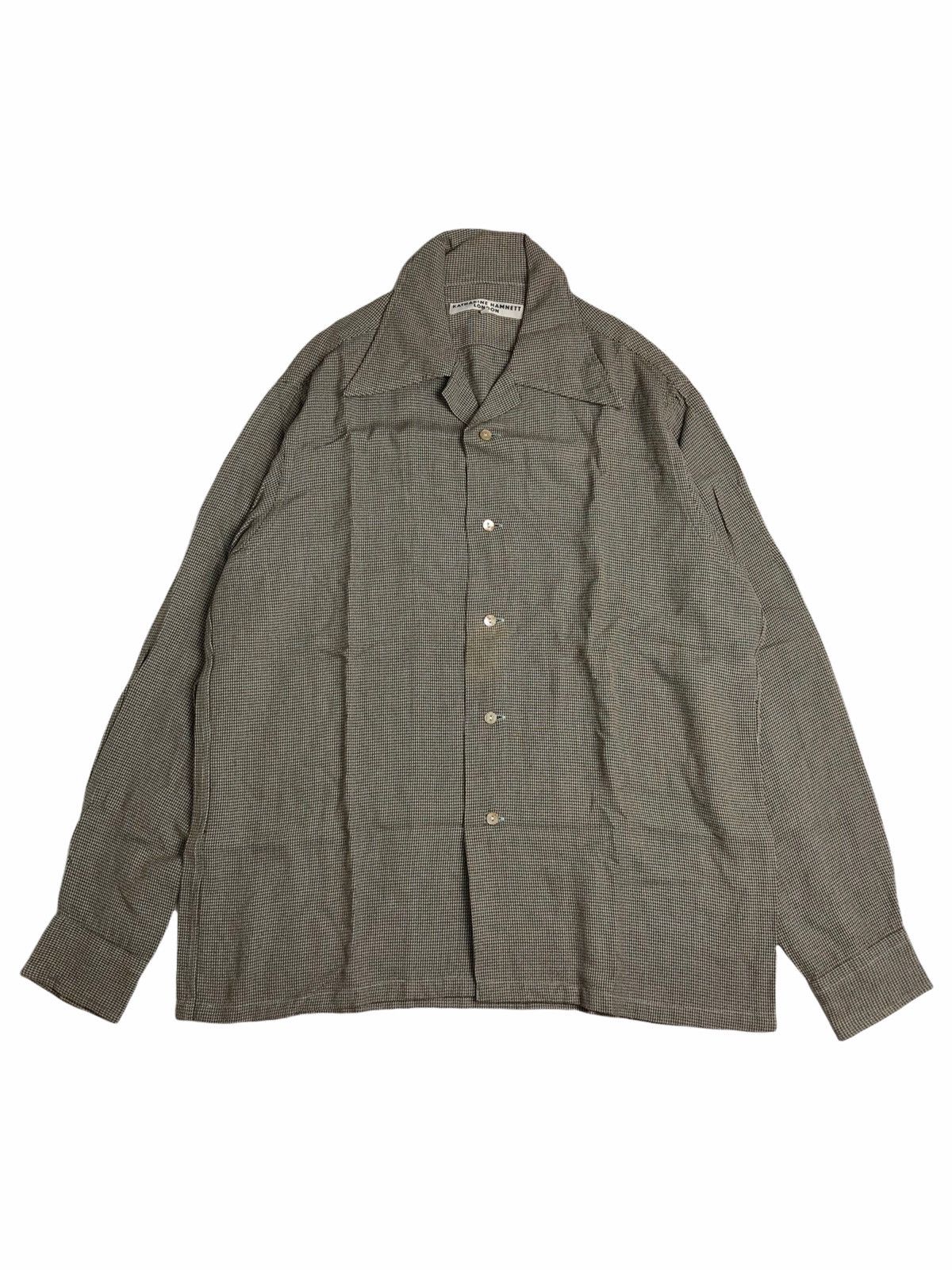 Katharine Hamnett London 1990s Katharine Hamnett - Houdstooth Rayon Shirt Size US L / EU 52-54 / 3 - 1 Thumbnail