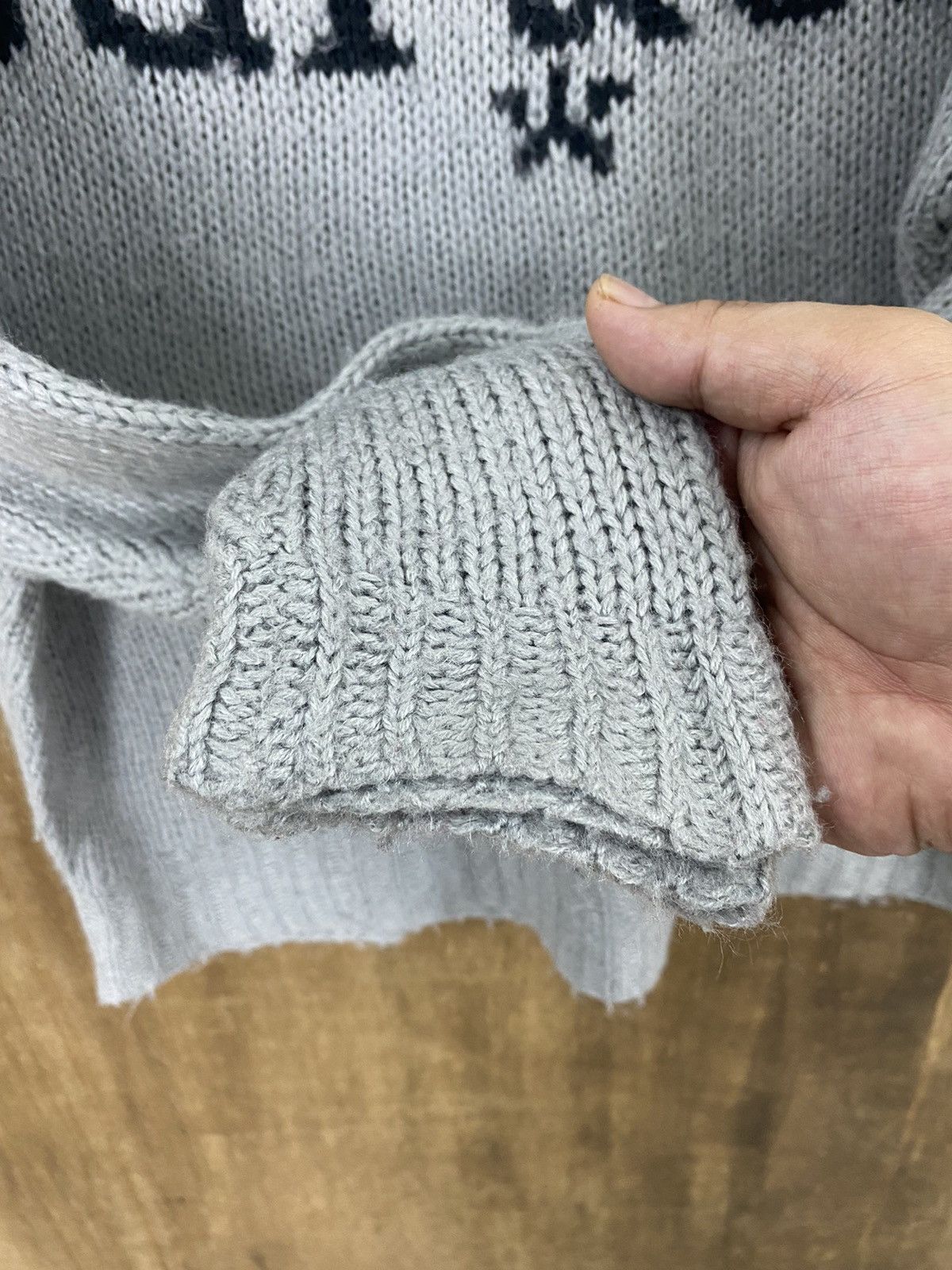 Vintage DL Moussy Garden Spellout Grey Knit Sweaters #W742 Size US M / EU 48-50 / 2 - 7 Thumbnail