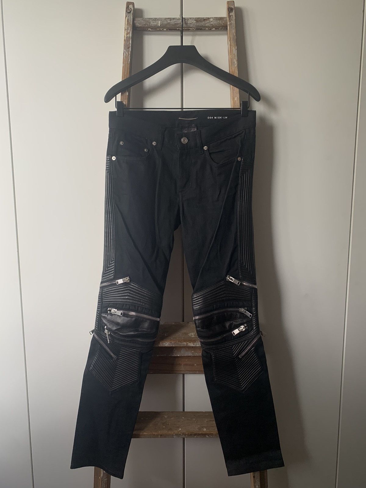 image of Saint Laurent Paris Hybrid Motorcycle in Black, Men's (Size 29)