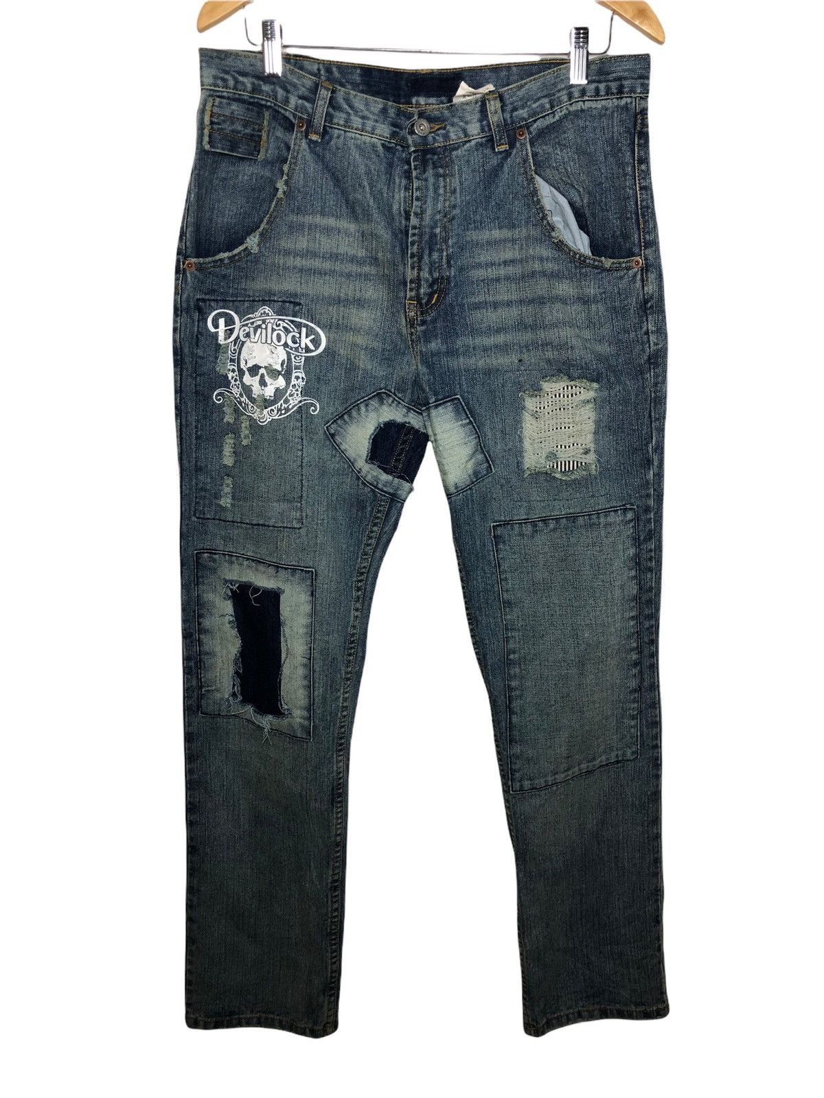 Devilock × If Six Was Nine × Japanese Brand Japanese Brand Devilock Skull logo distressed denime Size US 33 - 1 Thumbnail