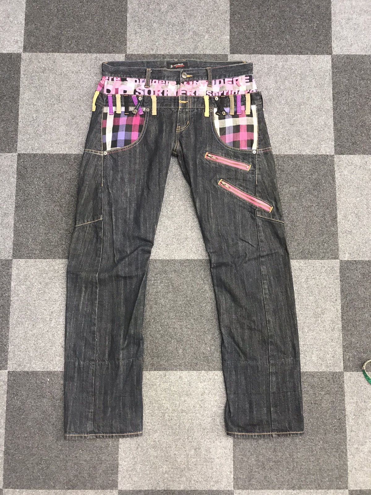Japanese Brand Sorridere Japan Double Waist Zipper Twisted Jeans Size US 33 - 3 Thumbnail