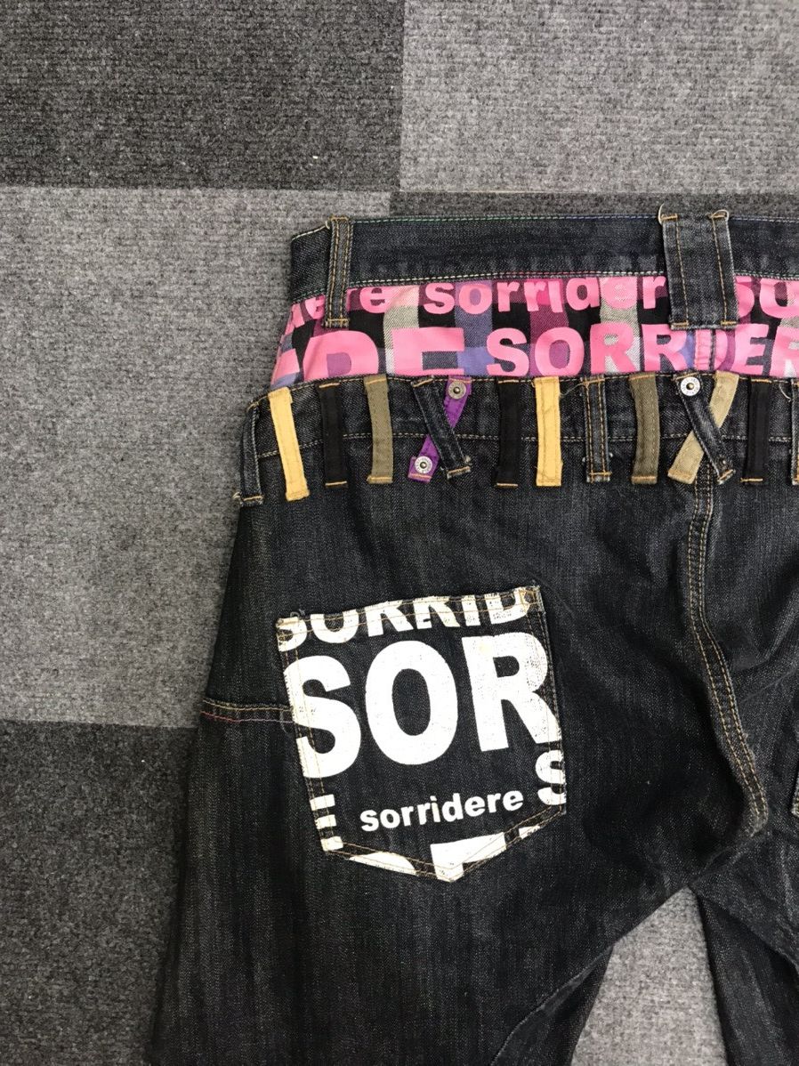 Japanese Brand Sorridere Japan Double Waist Zipper Twisted Jeans Size US 33 - 13 Thumbnail