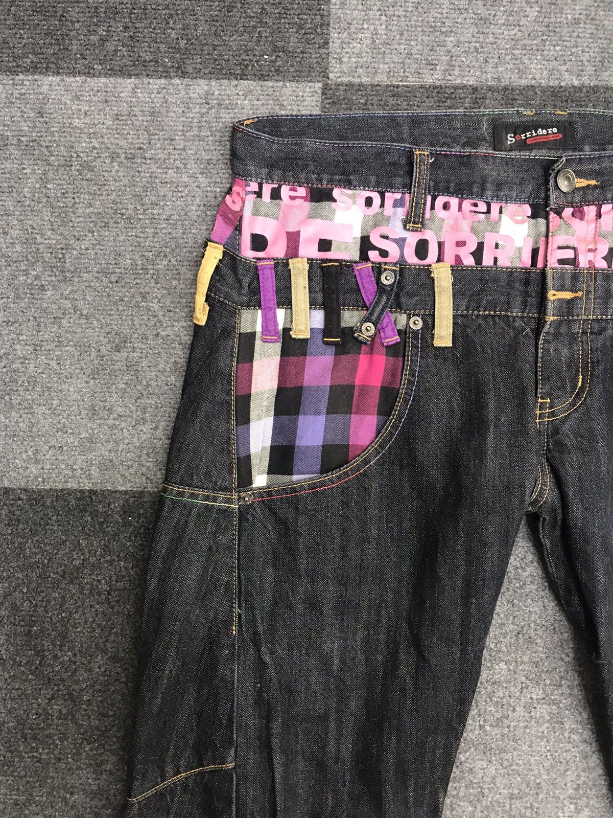 Japanese Brand Sorridere Japan Double Waist Zipper Twisted Jeans Size US 33 - 7 Thumbnail